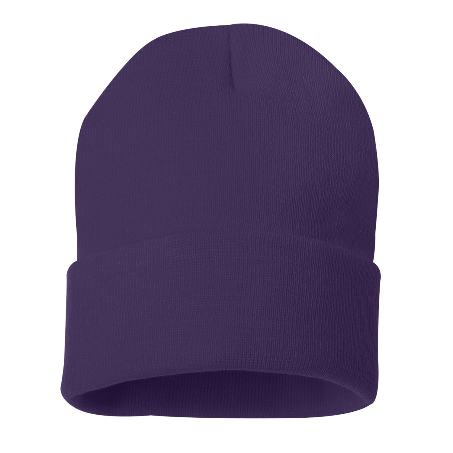 Solid Cuffed Beanie w/ Sewn Woven Patch 64