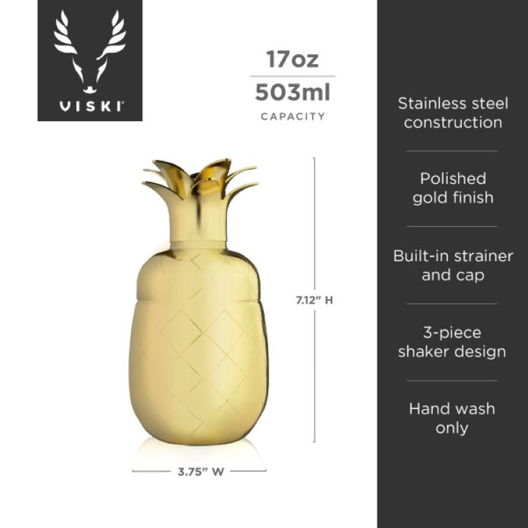Viski® Pacific Pineapple Shaker 9