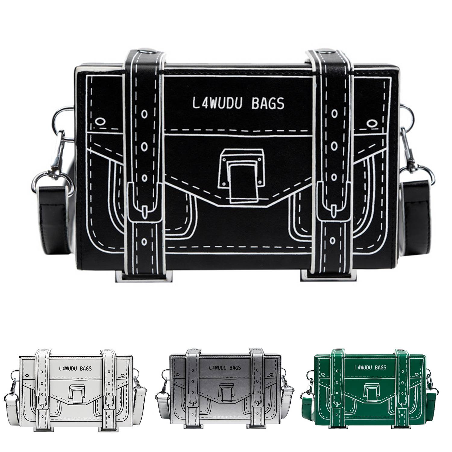PU Leather Comic Style Crossbody Bag 8