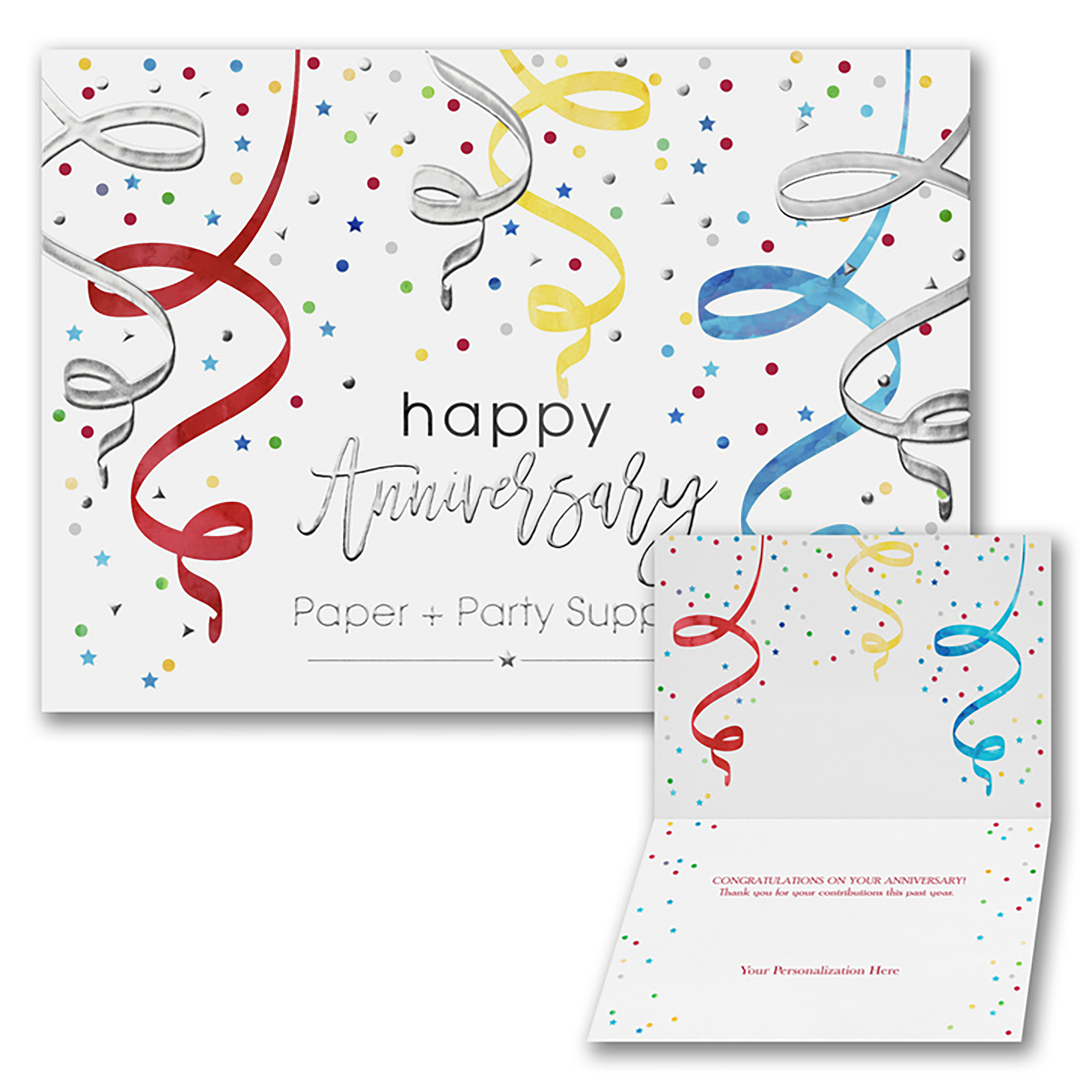 Anniversary Streamers Folder Card 2