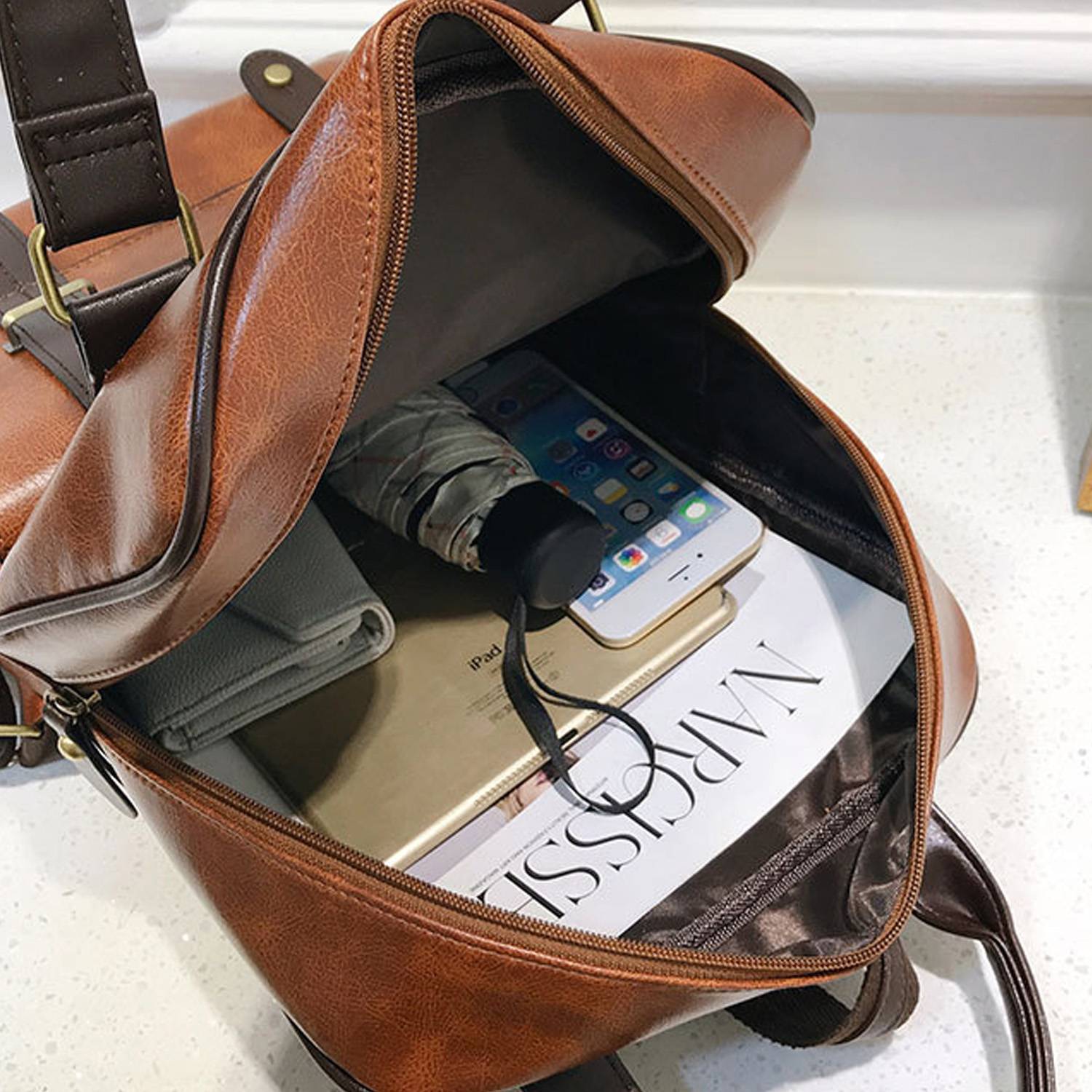 PU Leather Waterproof Backpack 6
