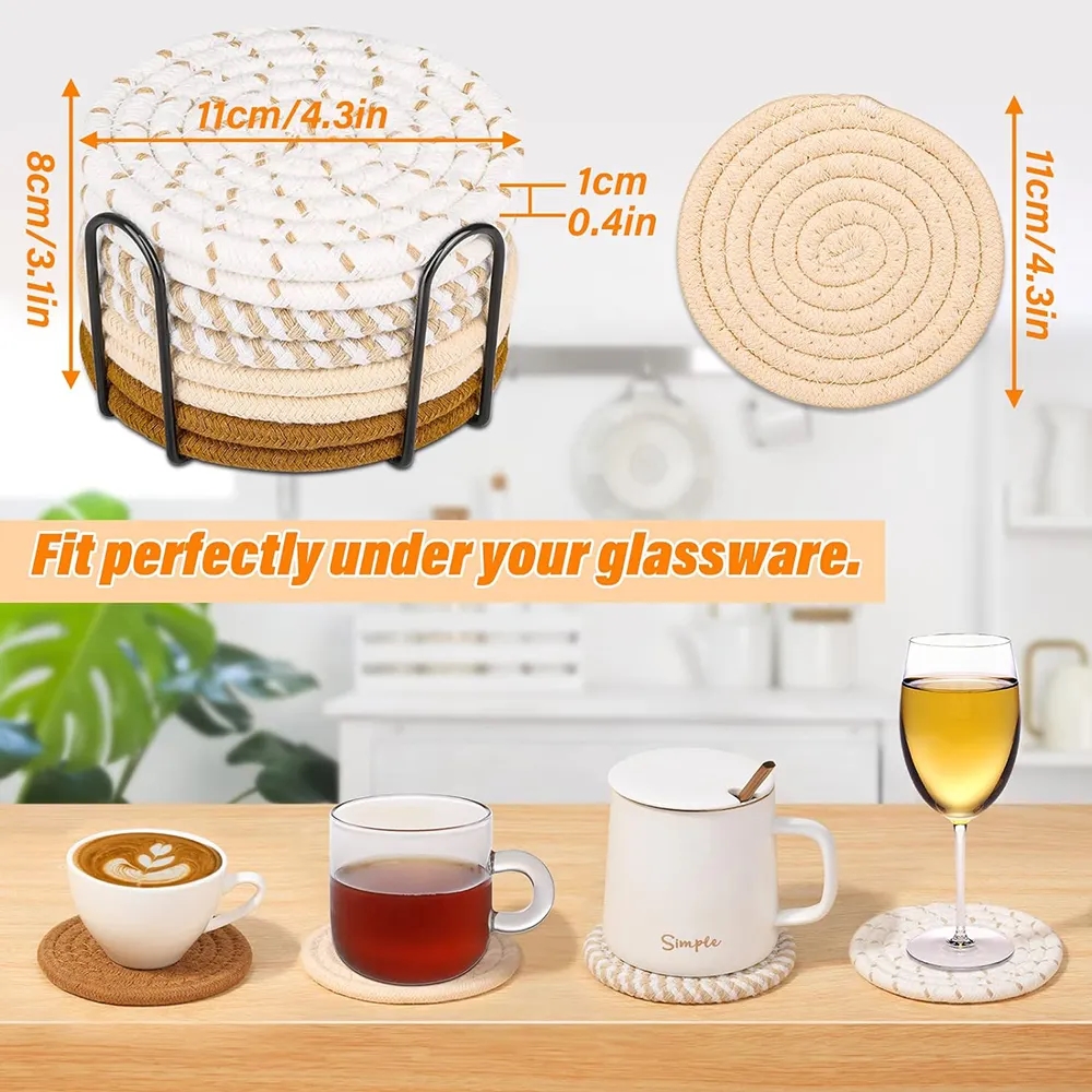 Cotton Rope Woven Cup Coasters 7
