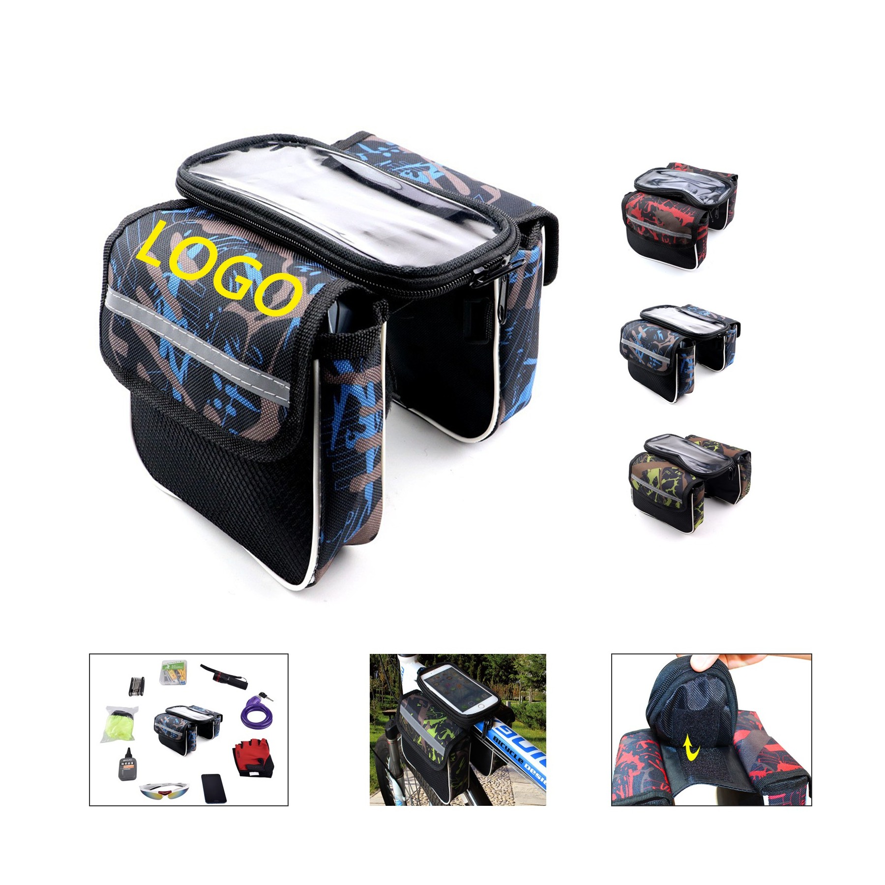 Bicycle Front Beam Saddle Bag Touch Screen Mobile Phone Bag