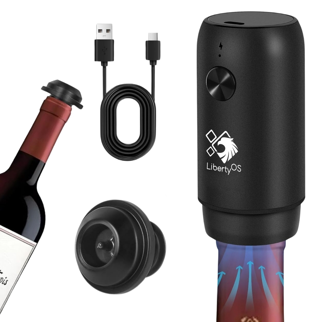 WineVault Electric Wine Vacuum Sealer Set with Stopper 3