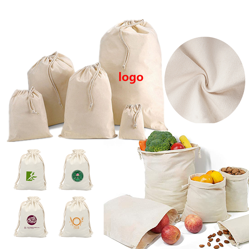 Drawstring Canvas Grocery / Gift Bag 1