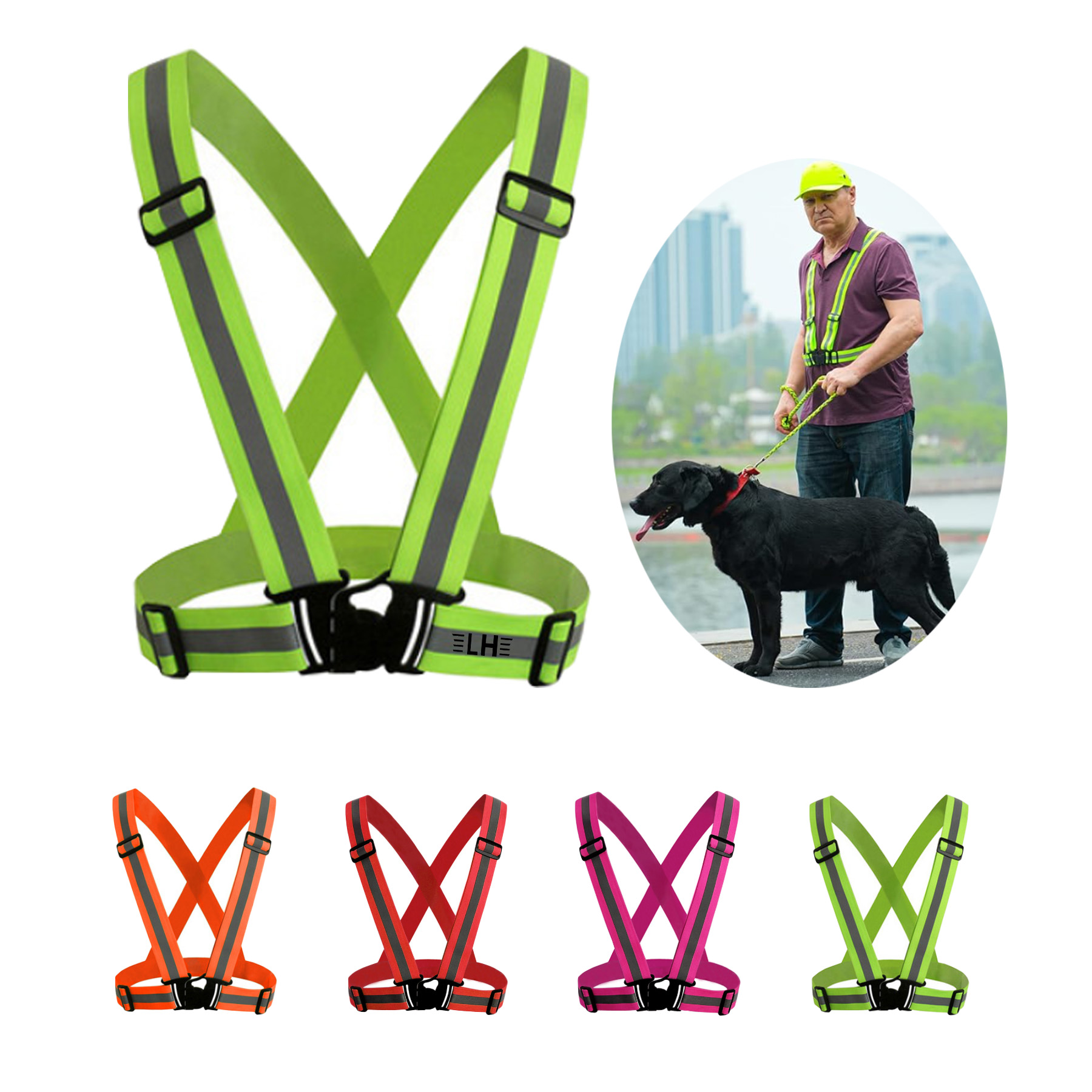Night Running Cycling Reflective Safety Harness 2