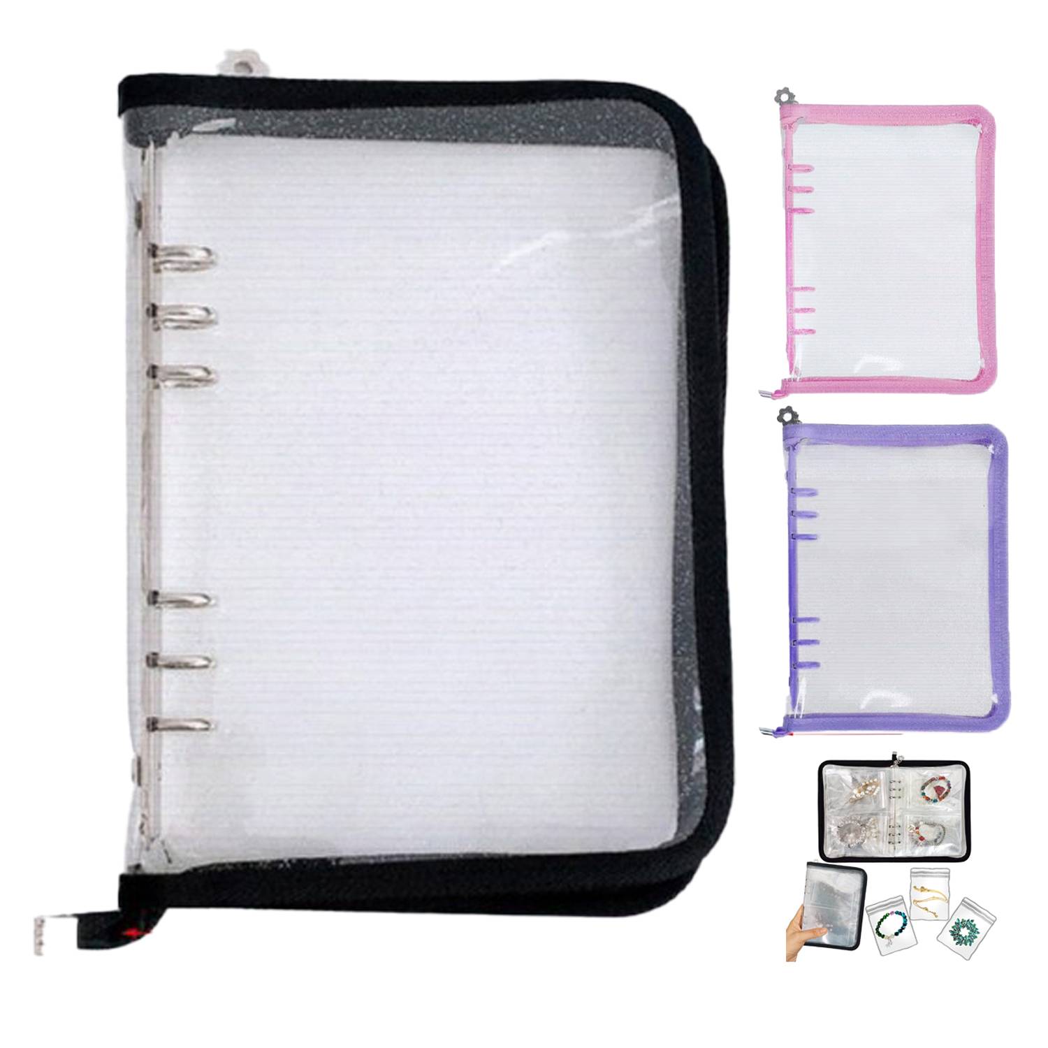 48 Grid Dust-Proof PVC Jewelry Organizer Bag w/ Zipper 4