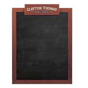 Oak Frame Wall Chalkboard with Header - 12"w x 18"h 3