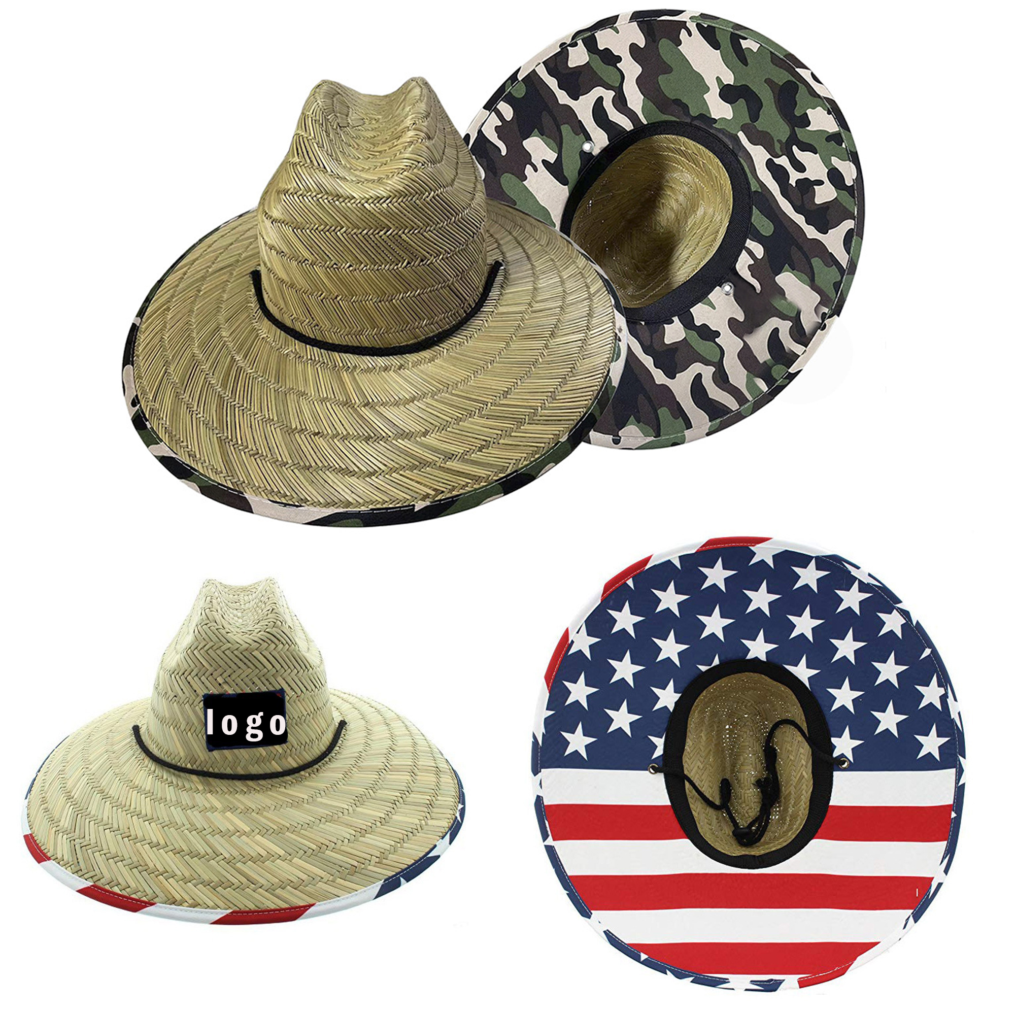 Domestic Straw Hat w/Custom Patch 1