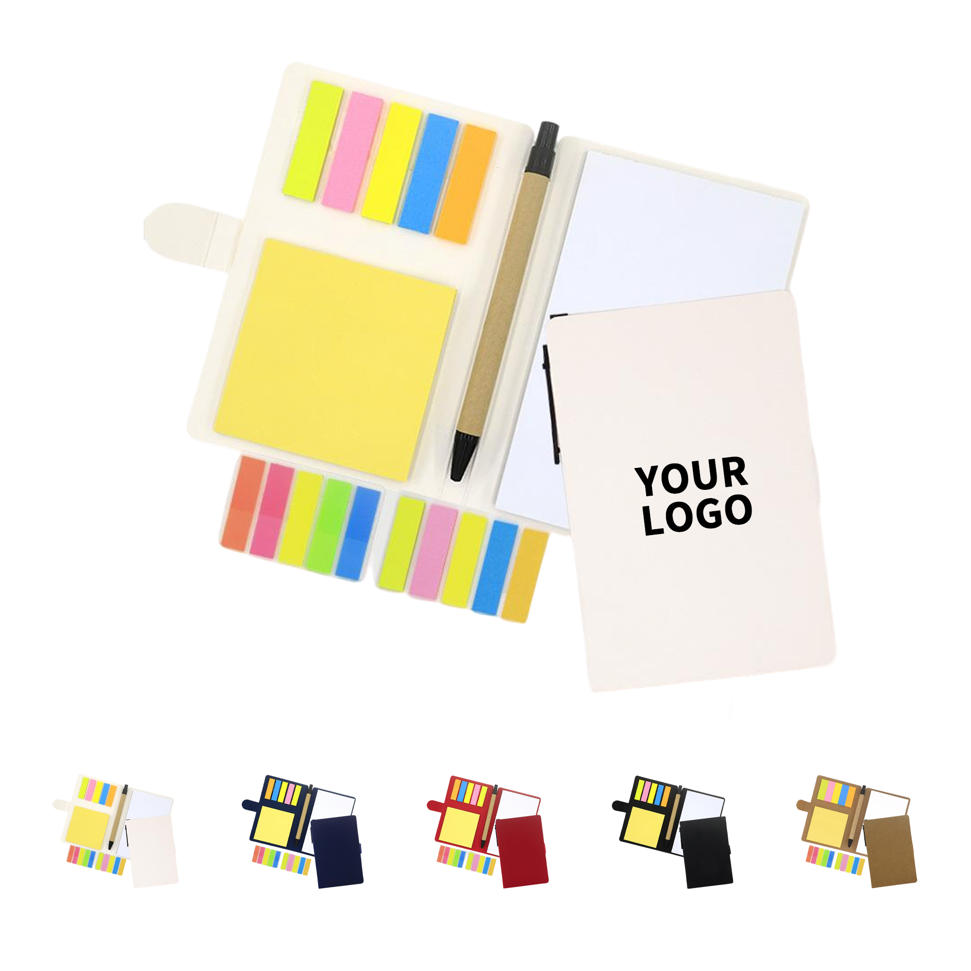 Kraft Paper Note Pad With Transparent Sticky Notes And Button Closure 2