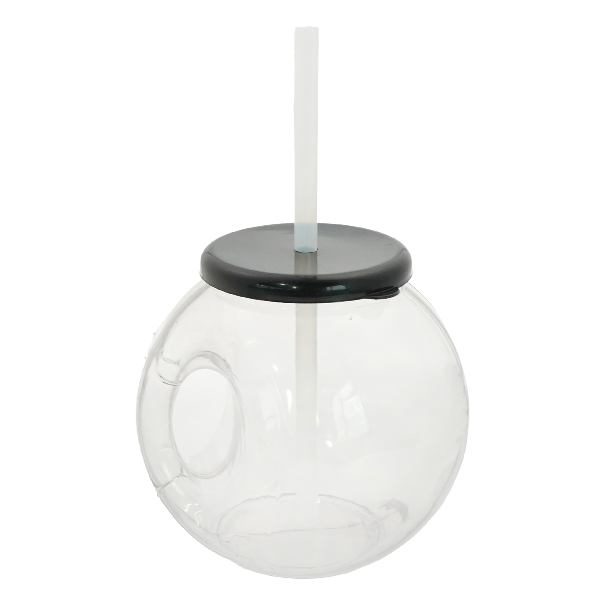 Bubble-Shaped Drinkware with Straw, custom plastic cup with logo imprint 2
