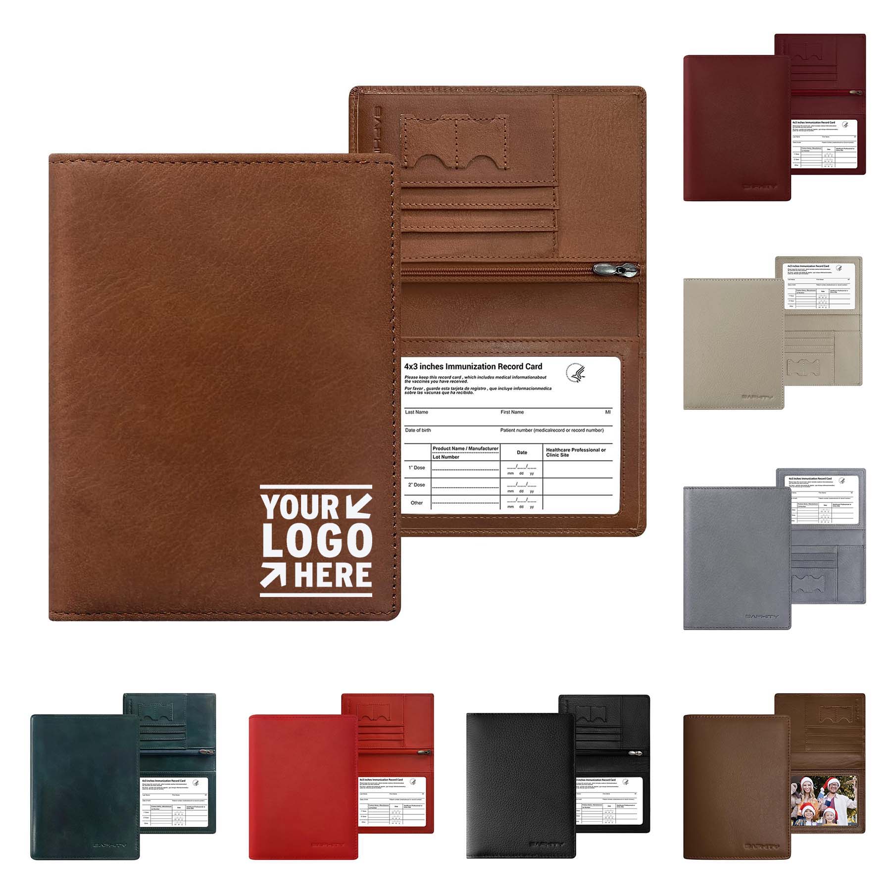 4 X 3 Inches Case RFID Blocking Real Leather Passport Wallet 2