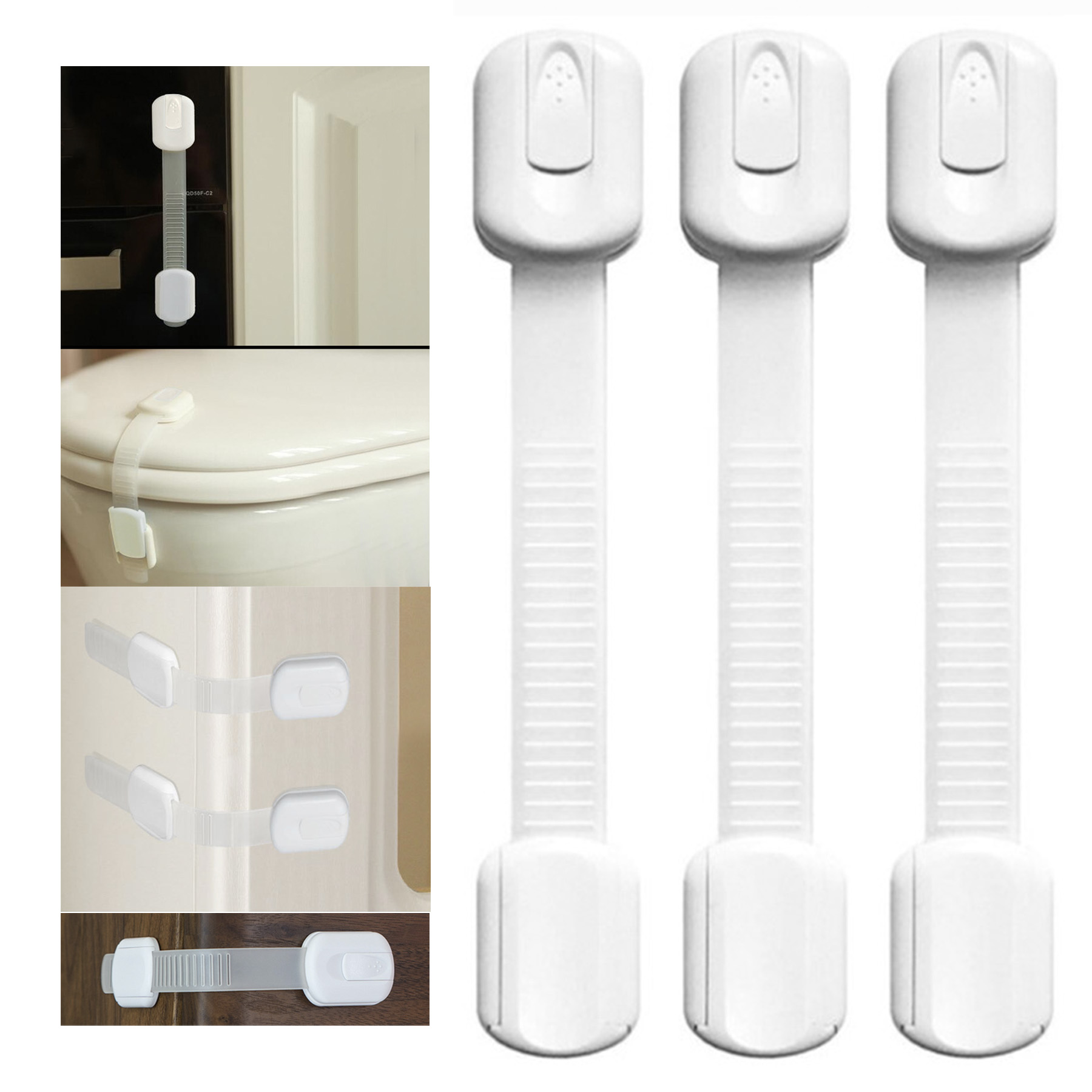 Baby Safety Cabinet Locks Adhesive Child Proofing Latches 1