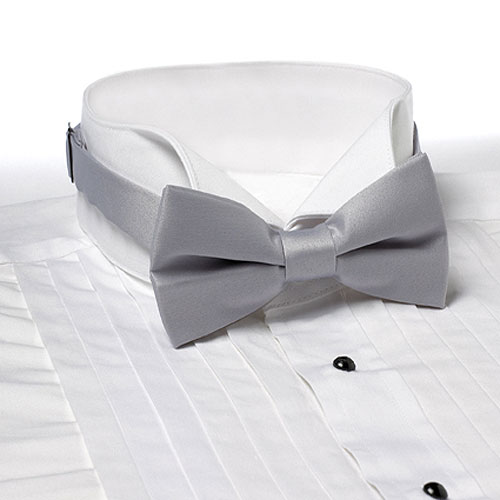 Light Gray Banded Bow Tie 2