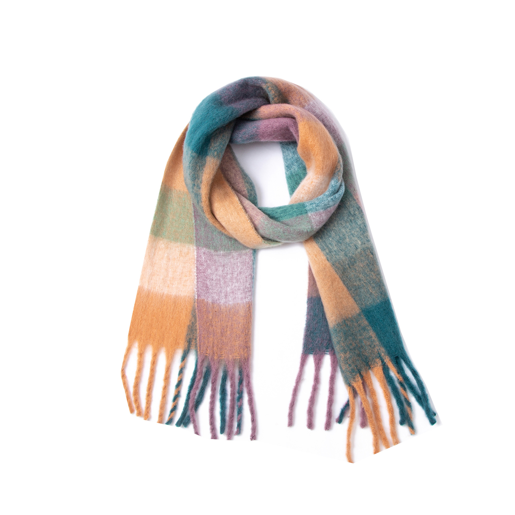 Big Coloured Checked Winter Warm Wrap Scarf 22