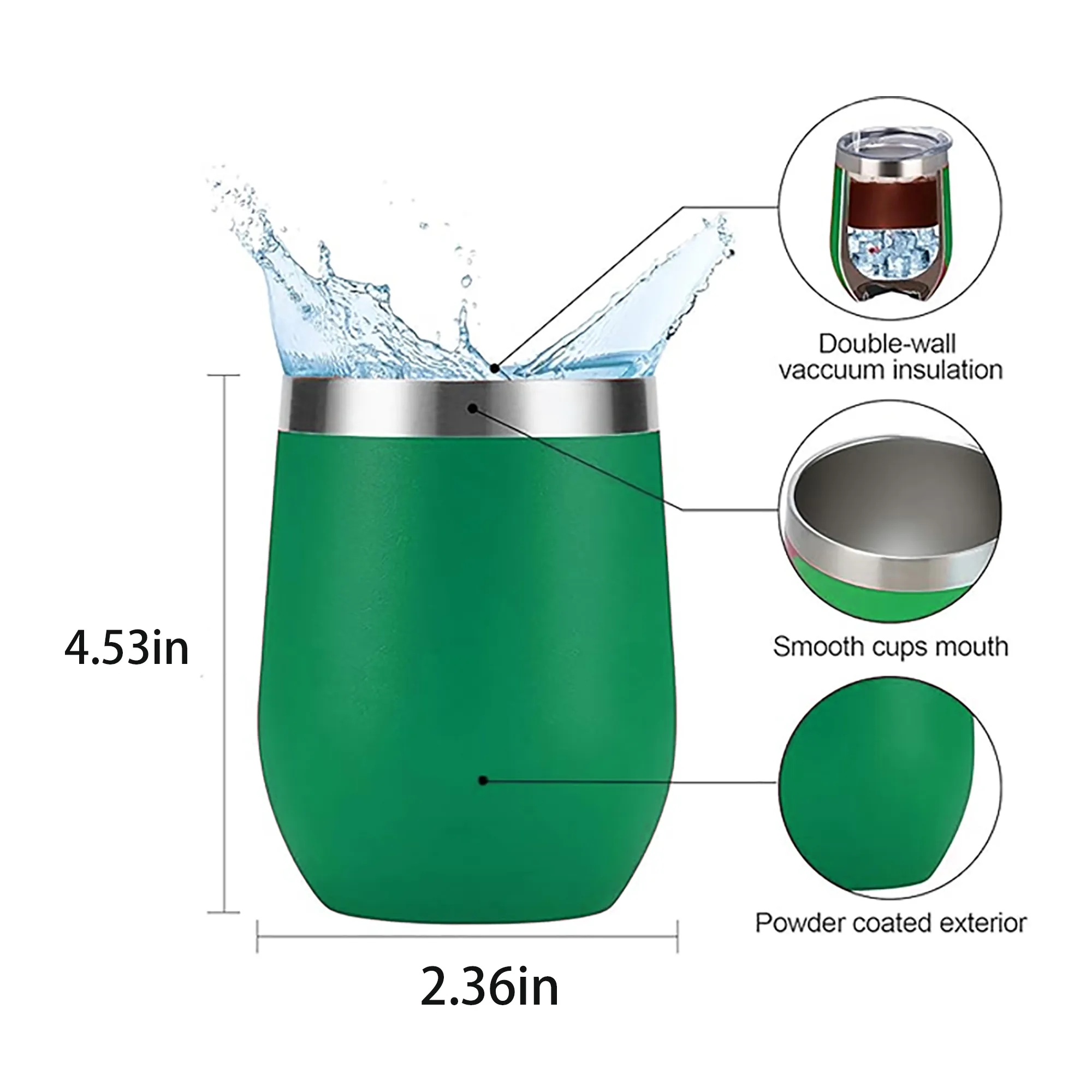 12oz Double Stainless Steel Eggshell Cup 3