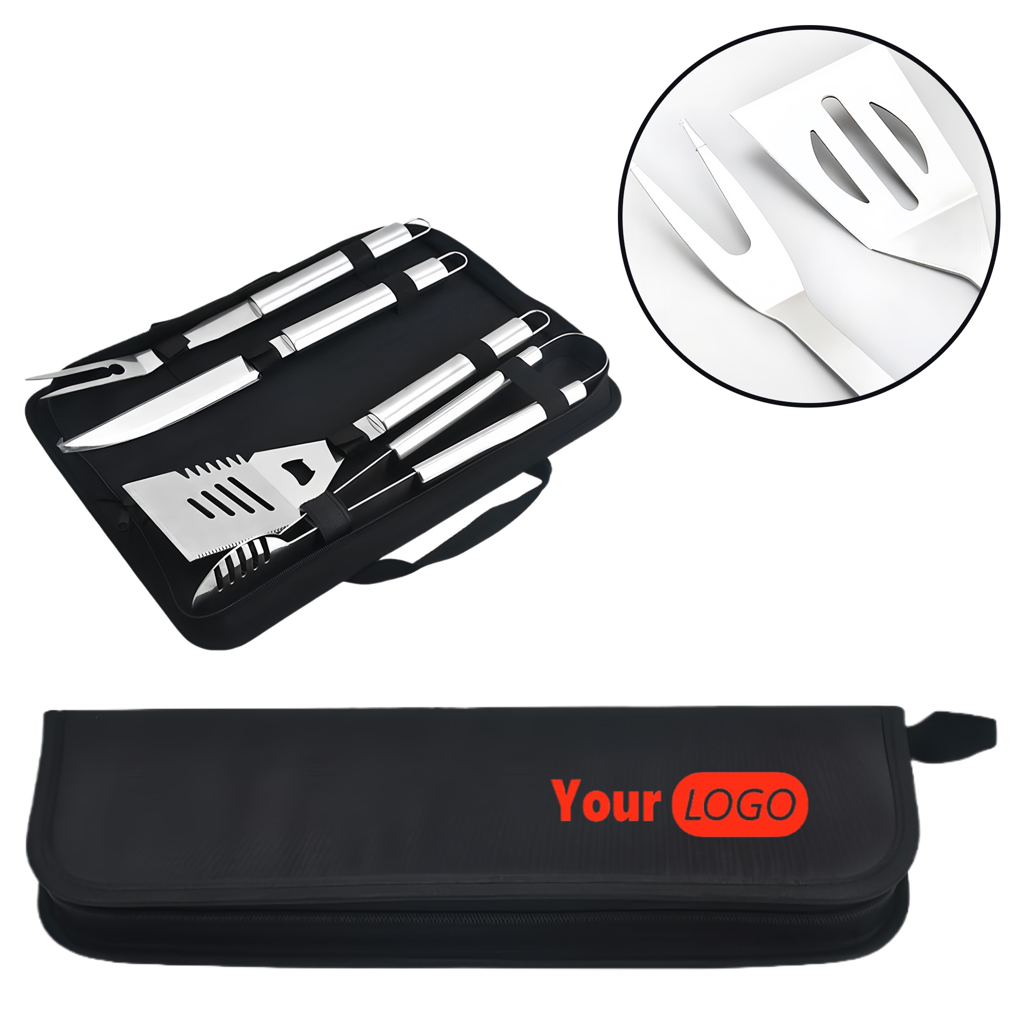 Large Handle BBQ Tool Set Of Four Pieces 2