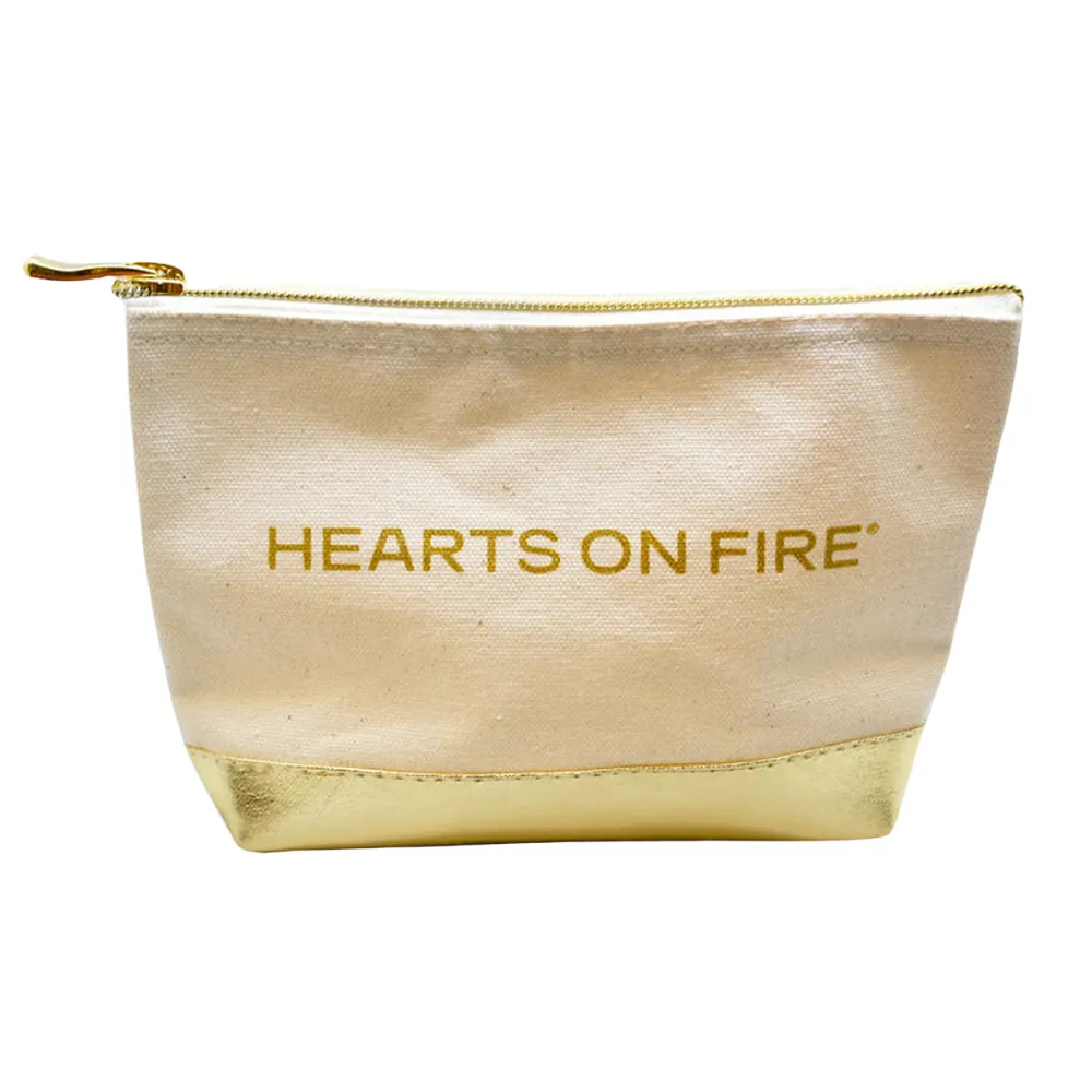Canvas Cosmetic Pouch with Gold Metallic Boot 3