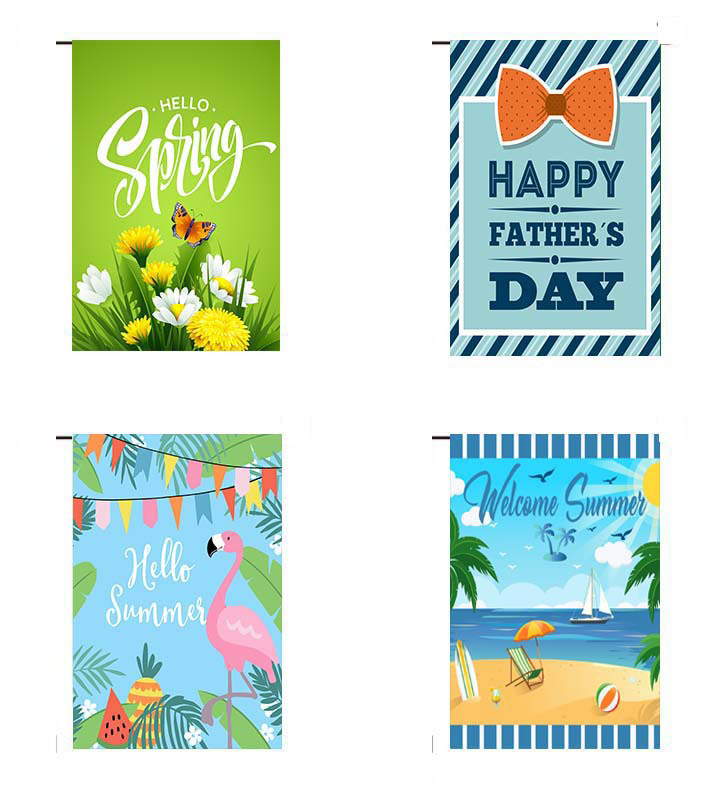 Flag Burlap Double-Sided Colorful Pennant 6