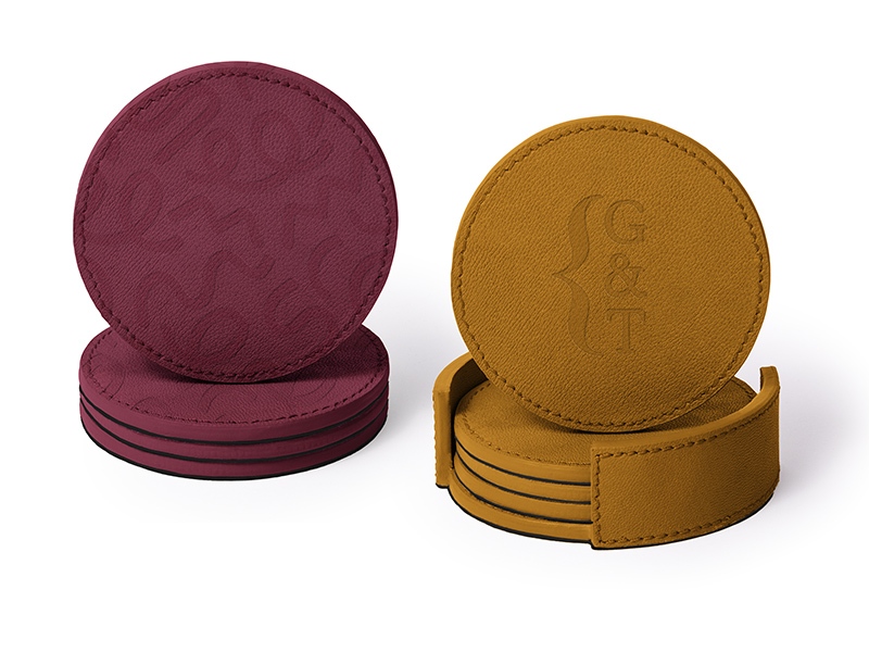 Real Leather Coaster Set