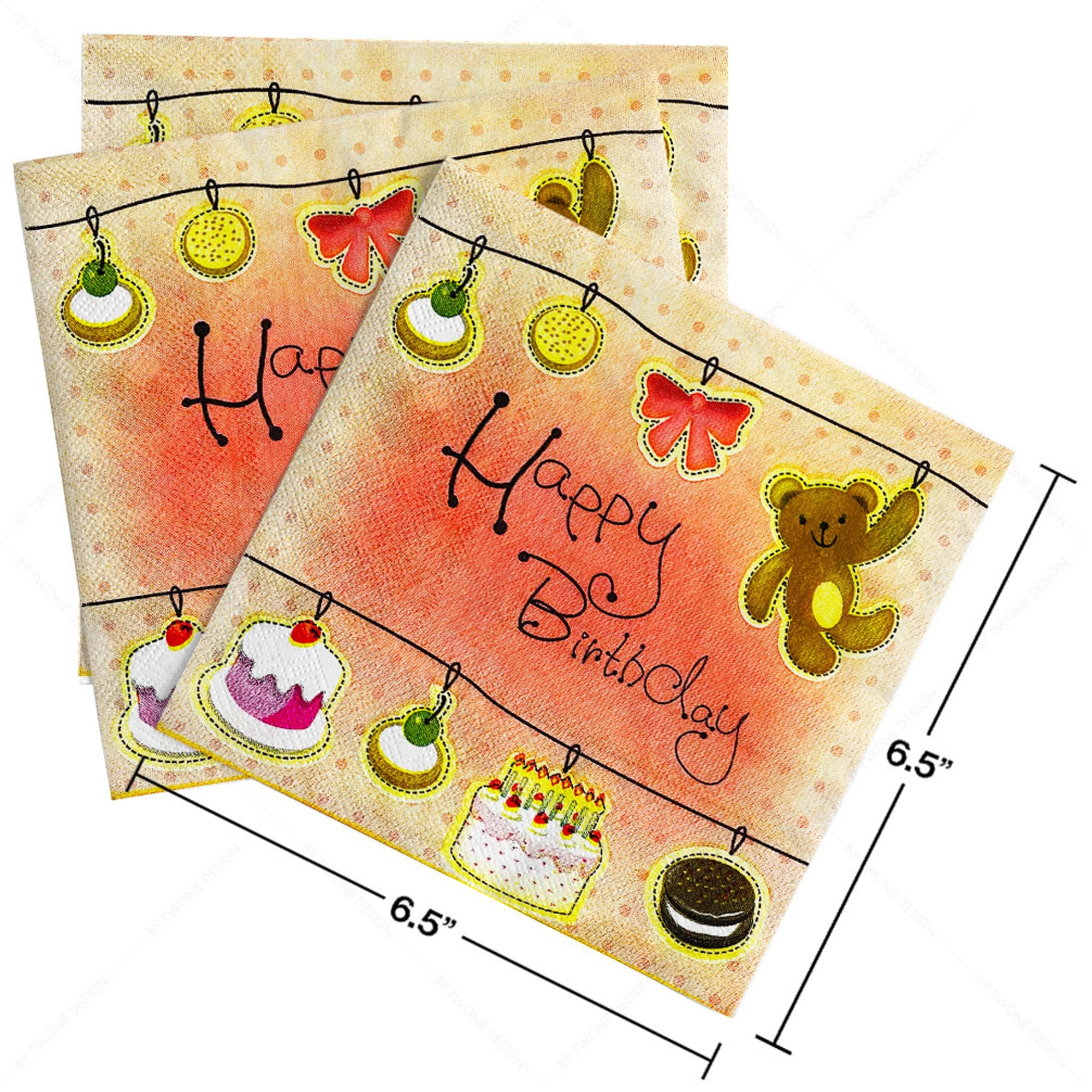 2Ply 6.5" x 6.5" Full Color Dinner Napkin