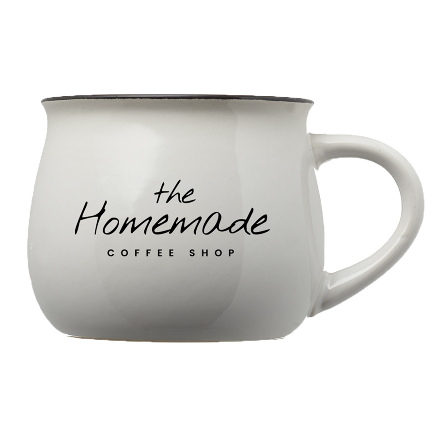12 oz. Two-Tone Glossy Pottery Custom Coffee Mug 20