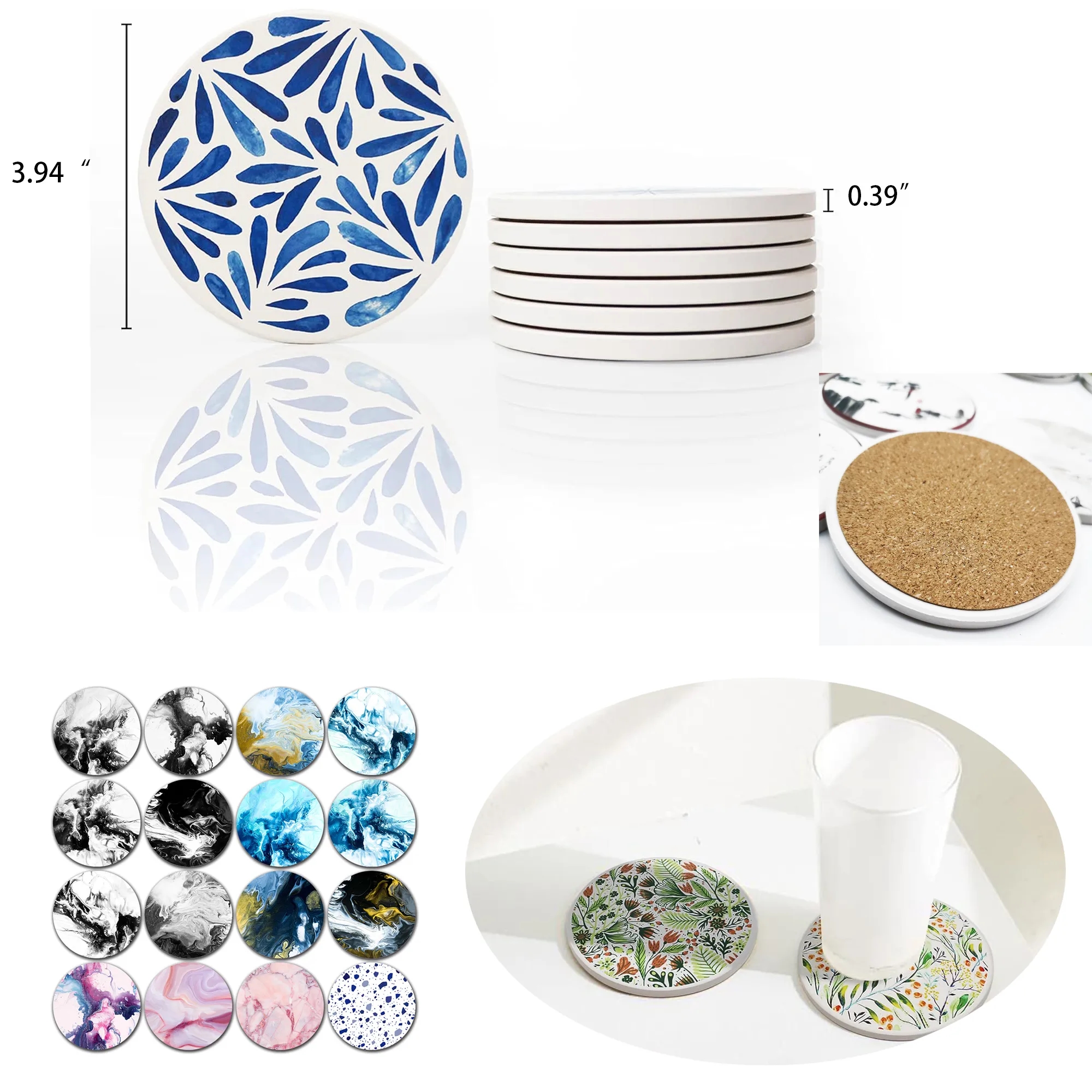 Circular Ceramic Coaster 2