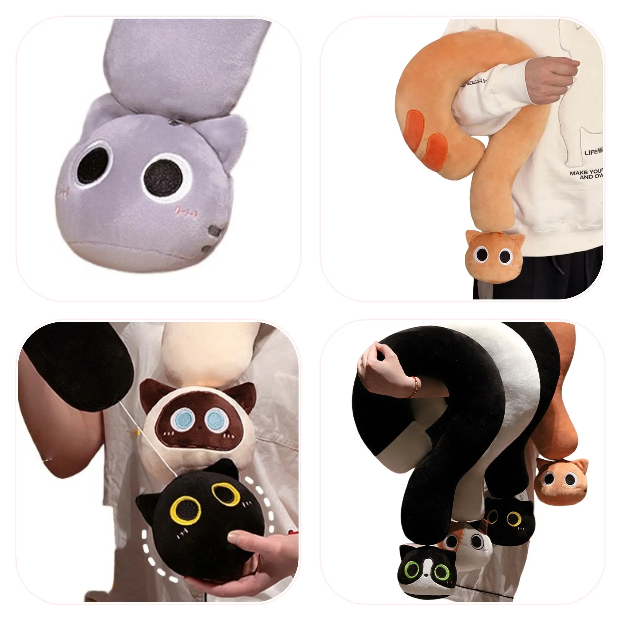 Question Mark Cat Neck Pillow 2