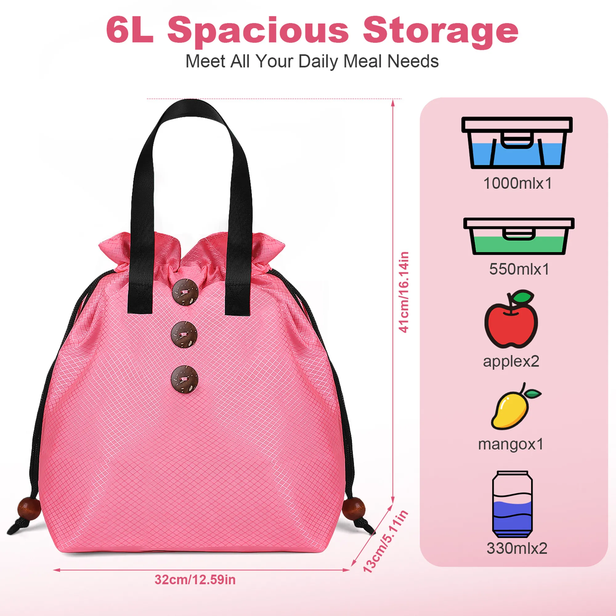 MOQ50 6L Drawstring Lunch Bag 4