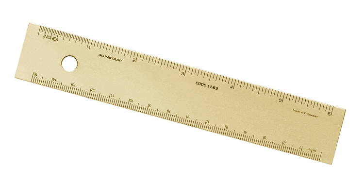 6" Straight Edge Aluminum Ruler with Center-Finding Back 3