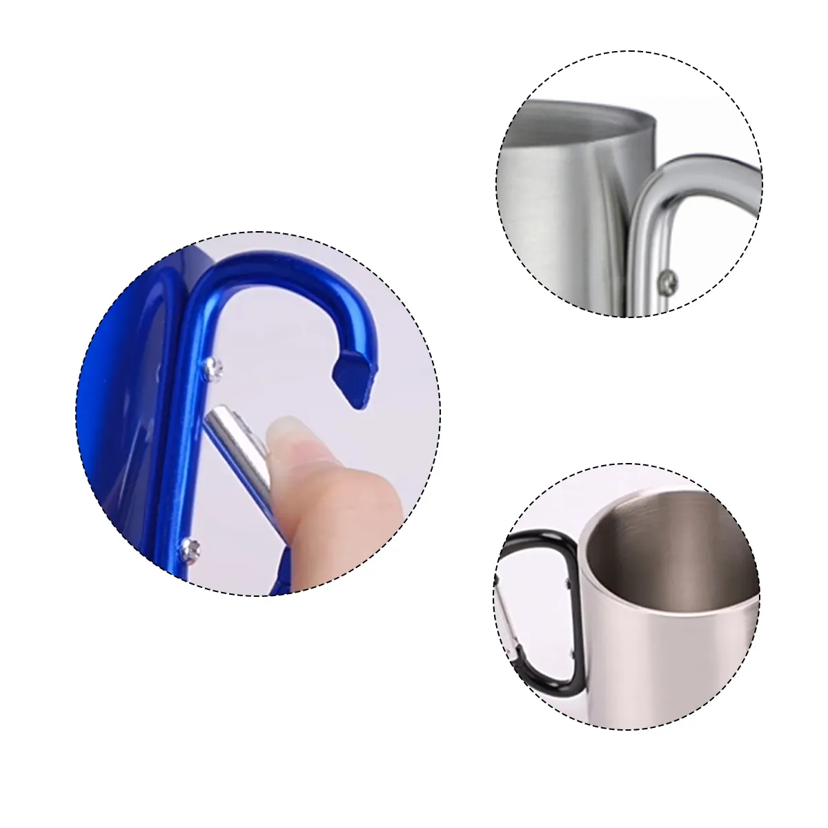 13 Oz. Stainless Steel Mug With Carabiner Handle 2