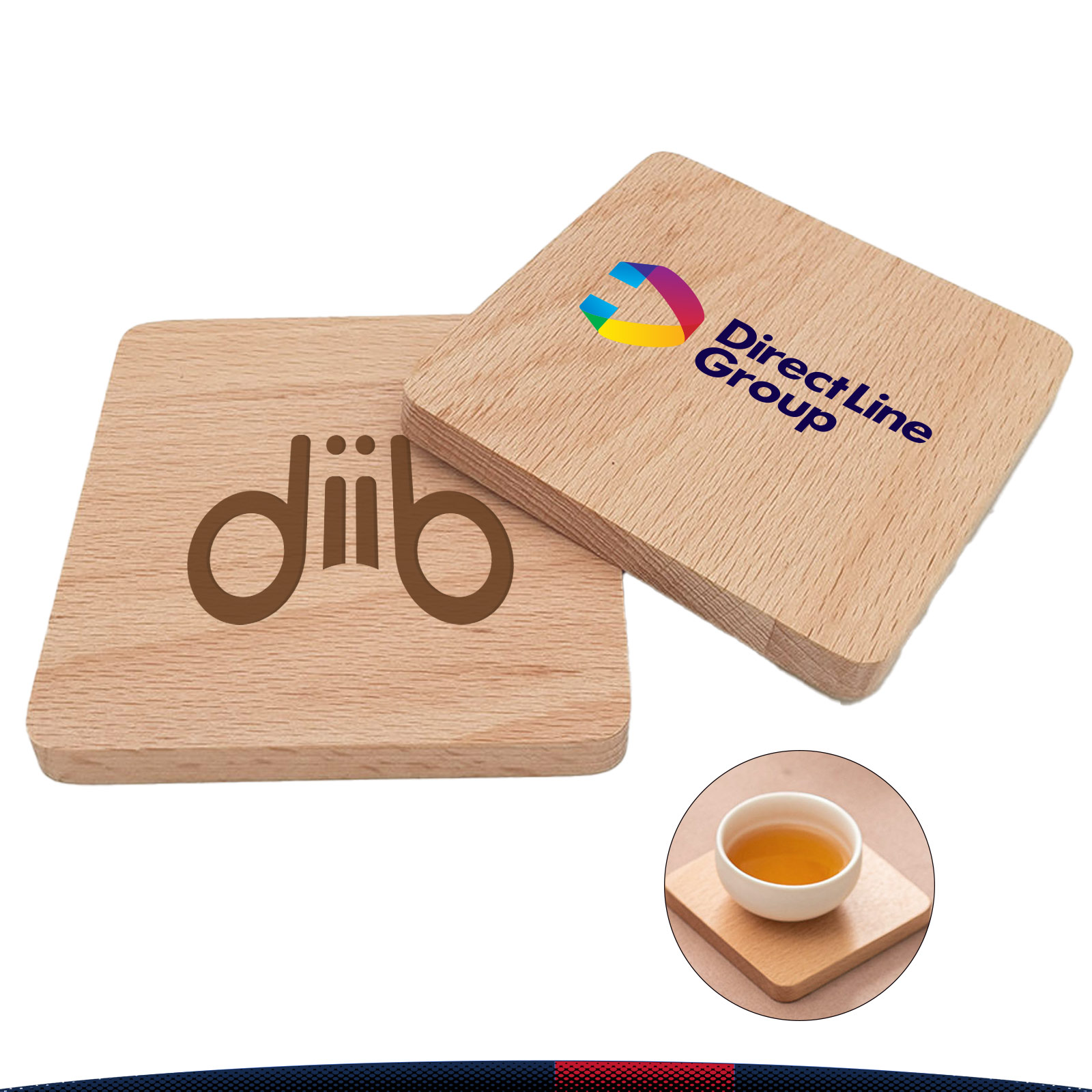 Havren Beech Wood Square Coaster 3