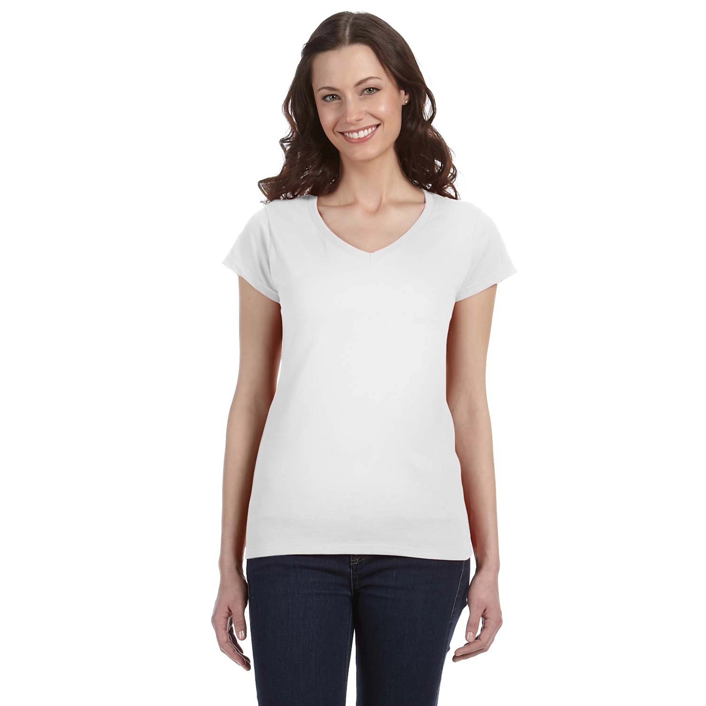 Gildan ladies' Softstyle 4.5 oz Fitted V-Neck T-Shirt 8