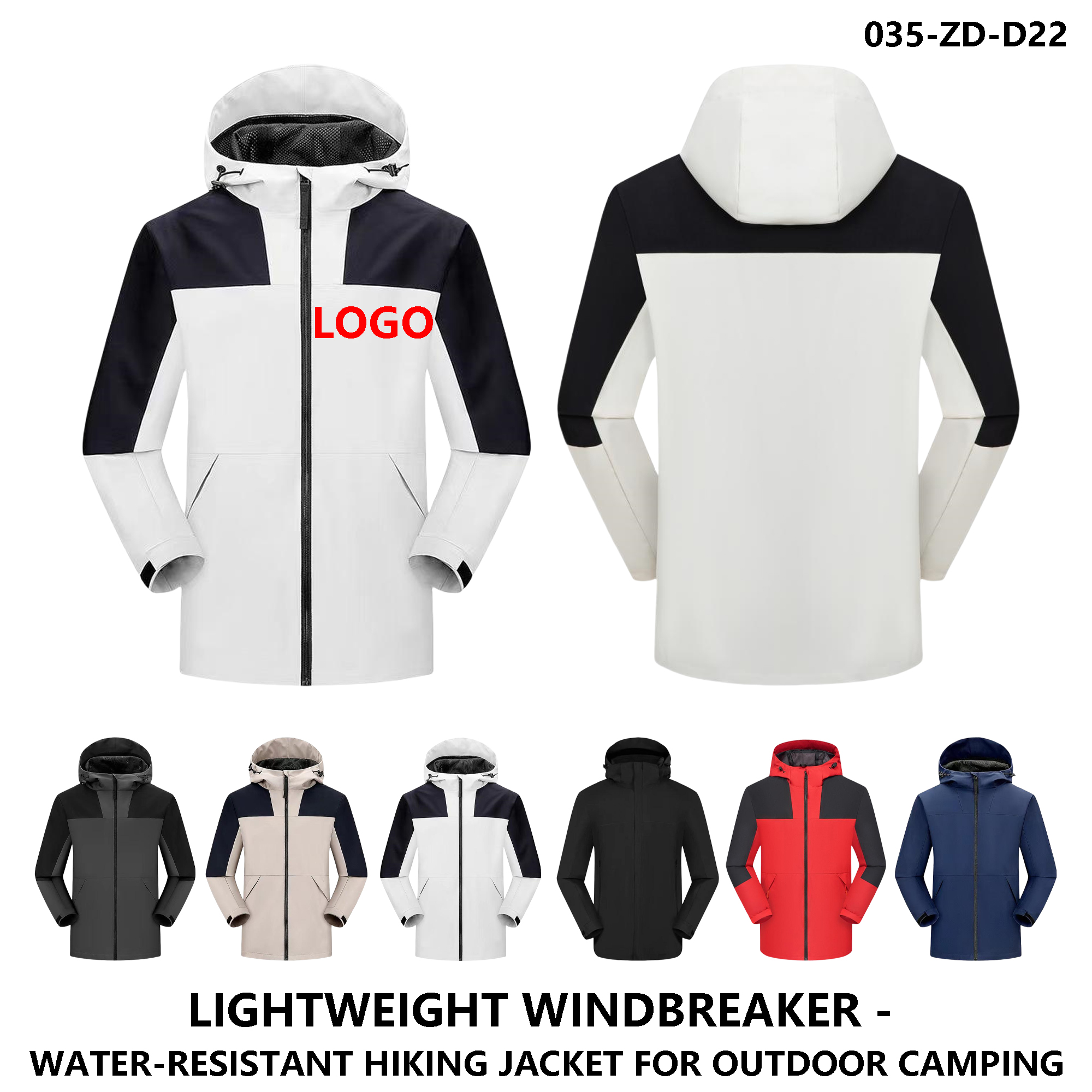 Custom Logo Windproof Waterproof Thin Hooded Jacket for Men Women 2