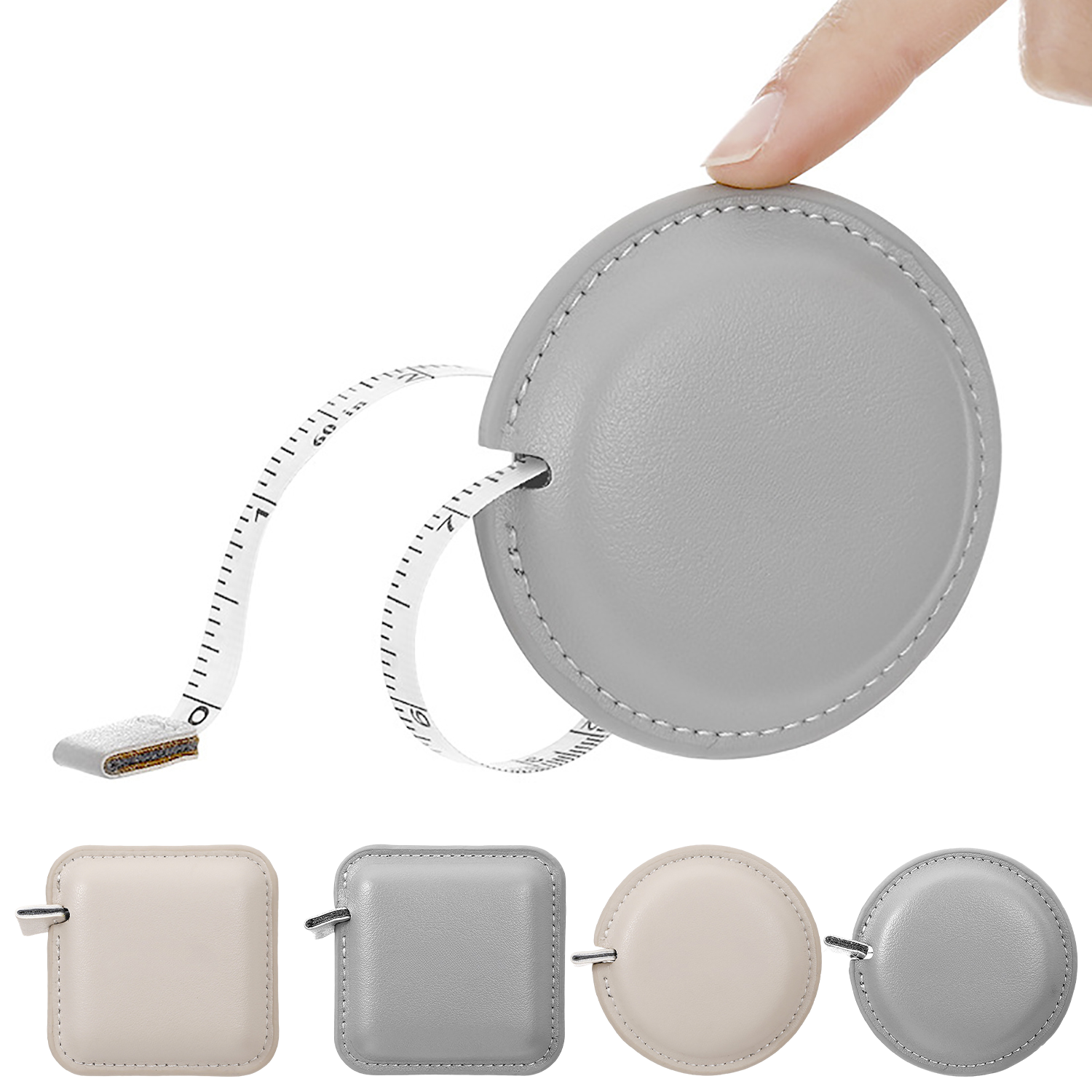PU Leather Automatic Locking Retractable Tape Measure 4