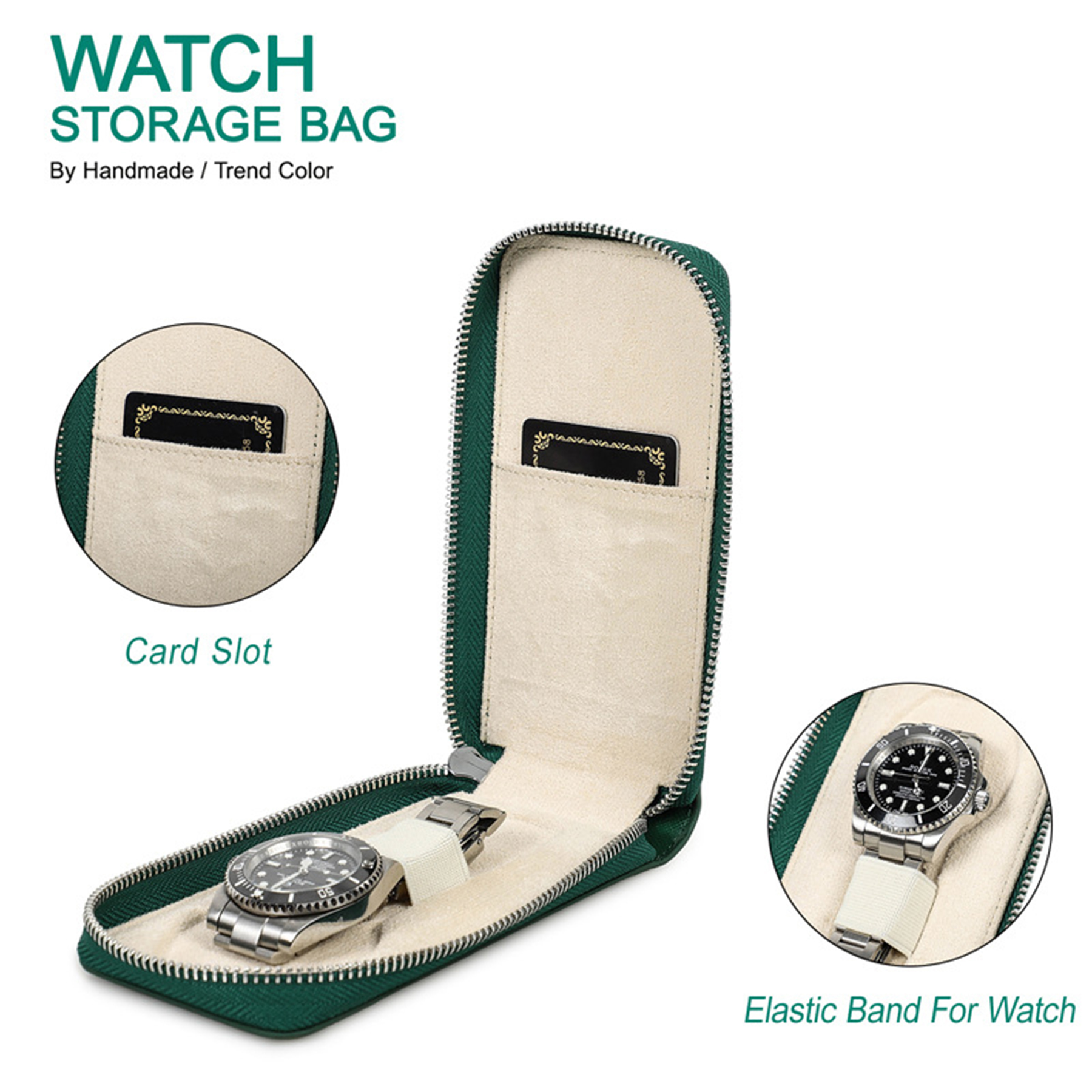 Genuine Leather Watch Travel Case Storage Cosmetic bag 1