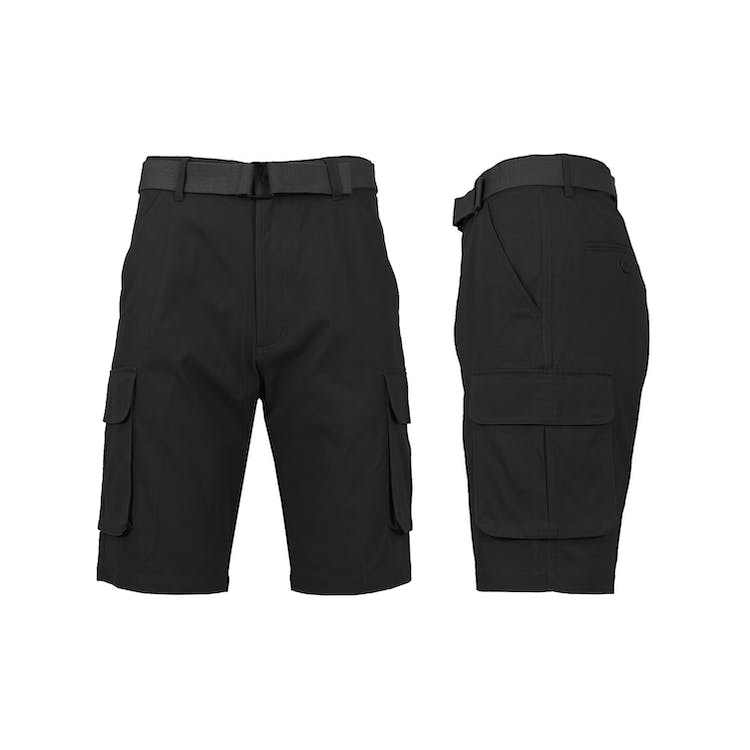Men's Belted Cargo Shorts - Black Sizes 30-42 1