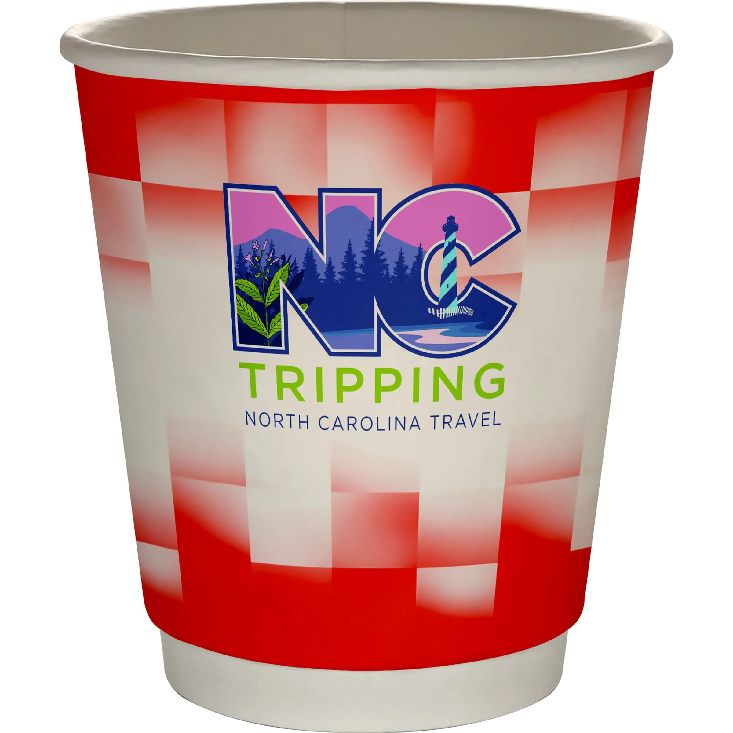 10 oz Full Color Shaded Checkers Insulated Paper Cup 14