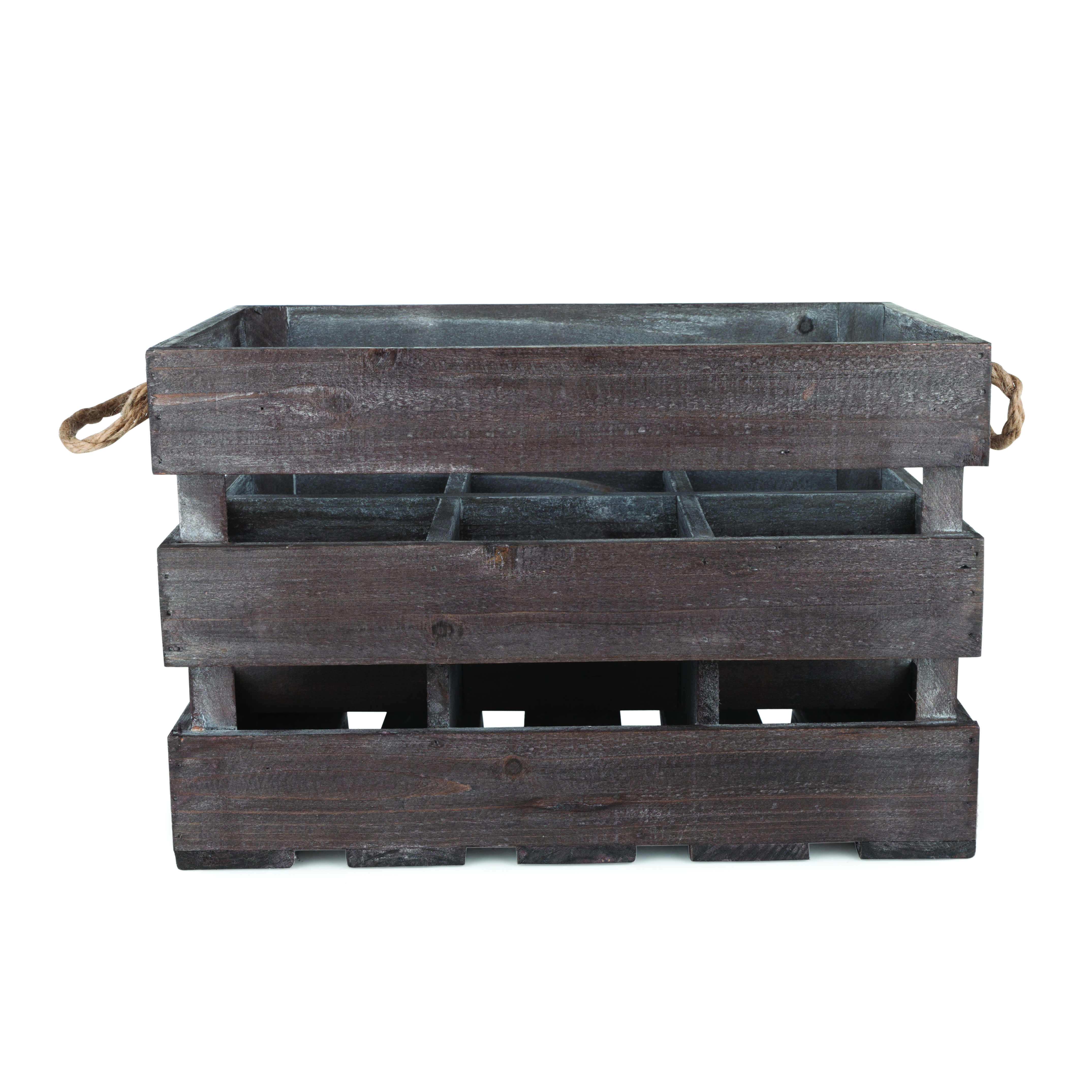 Twine Living® Wooden 6-Bottle Wine Crate 3