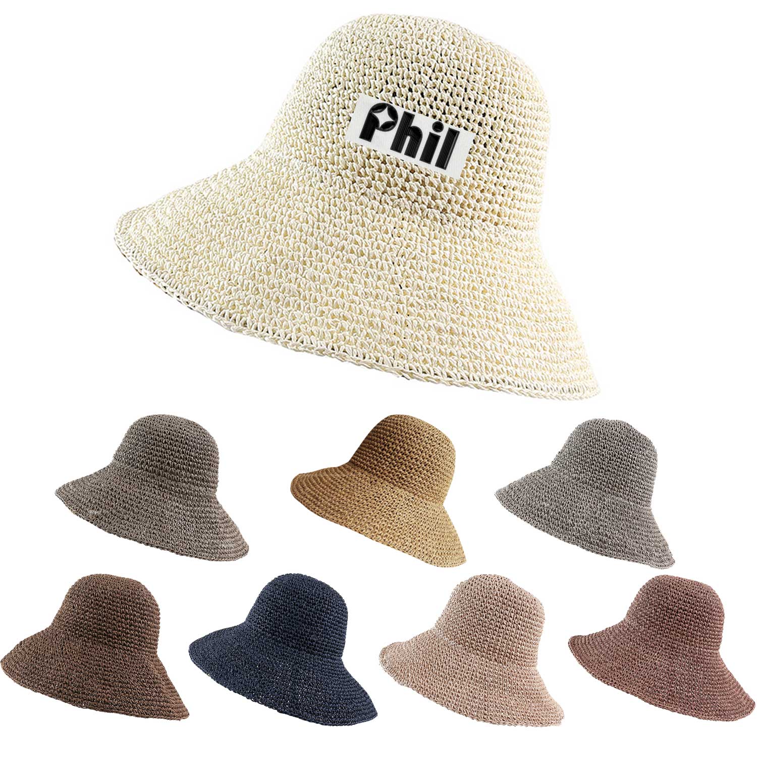 Wide Brim Crochet Foldable Fisherman Vacation Hat for Women 2