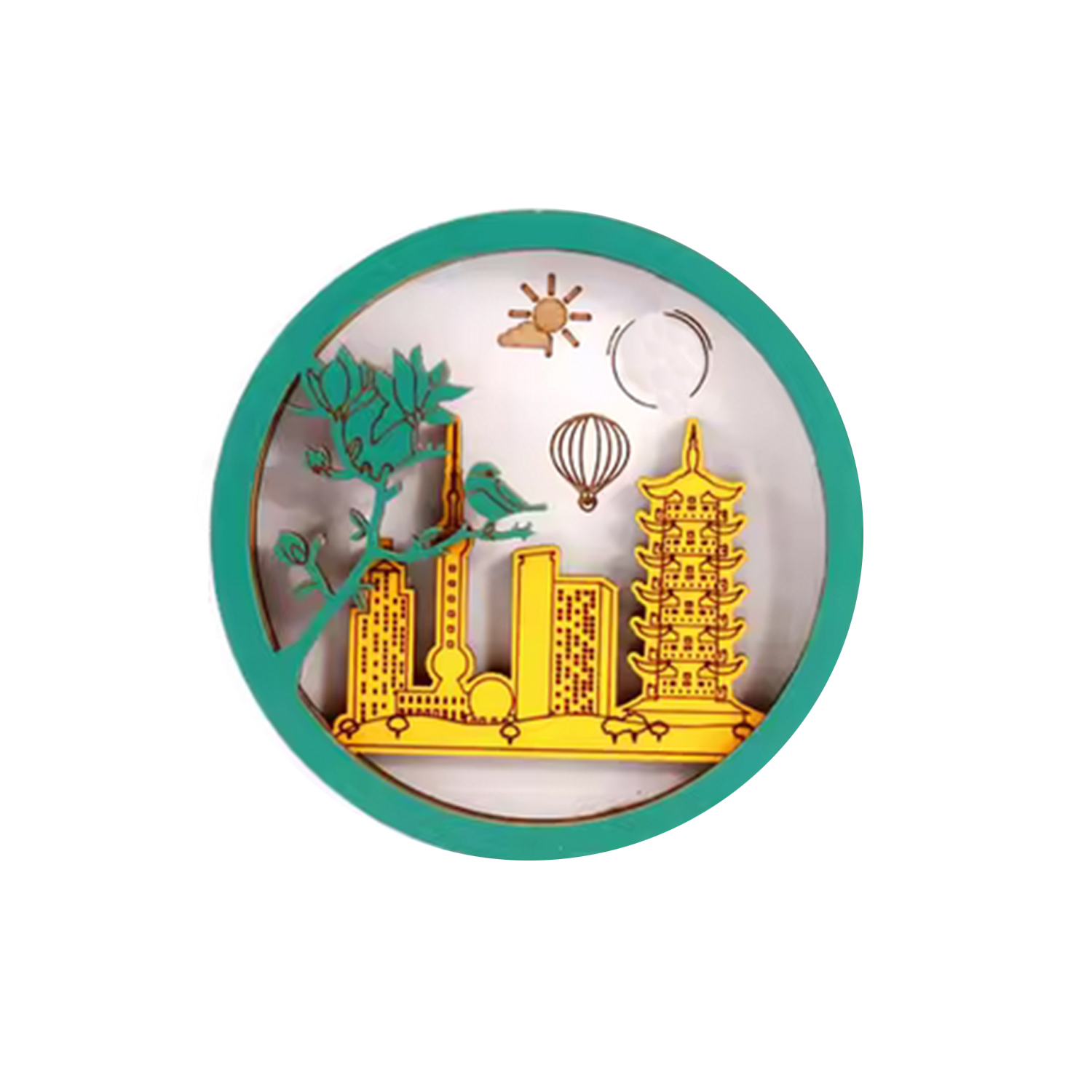 Round Wooden Souvenir Magnet 3