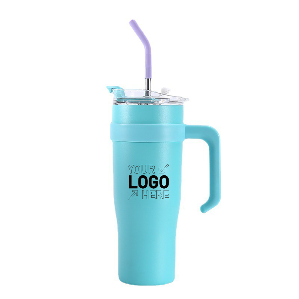 40oz large capacity stainless steel water cup with straw 6