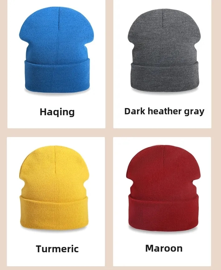 Knit Beanie Hat with Logo 7