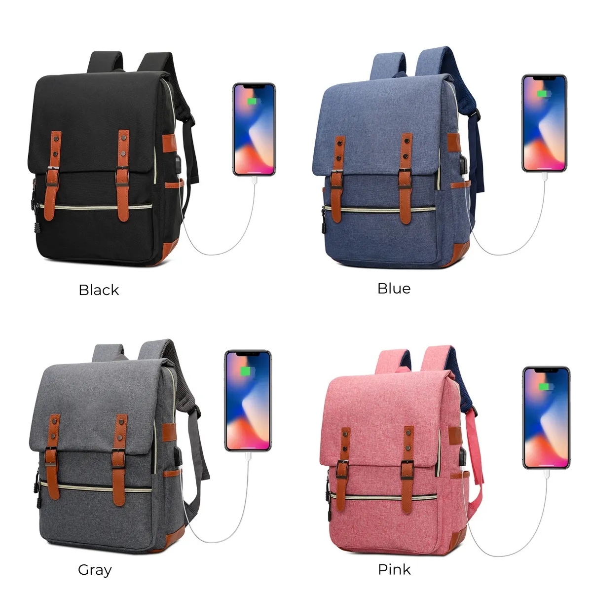 Vintage Laptop Backpack College School Bag Bookbags 3