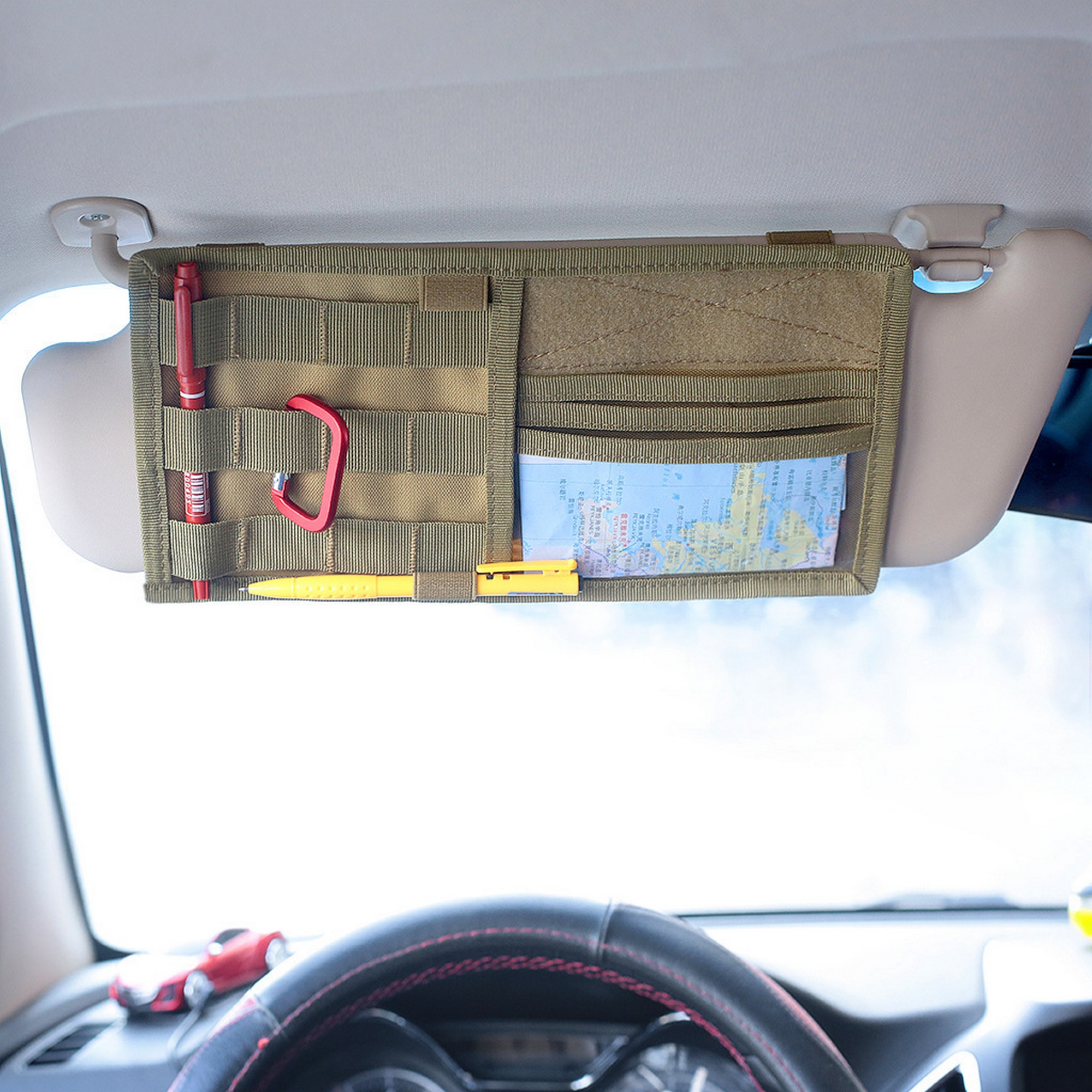 Multifunctional Car Visor Cover Storage Bag 10