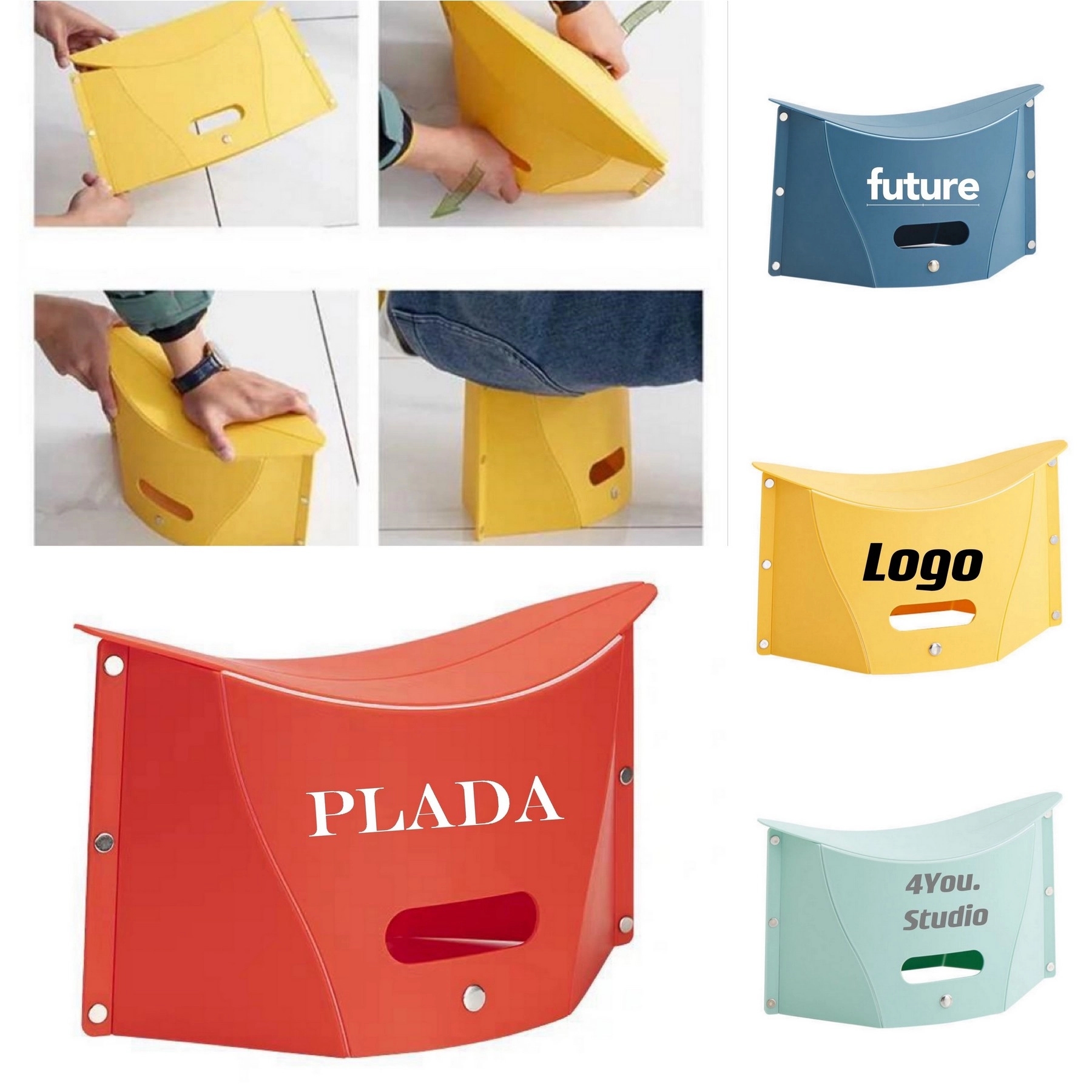 Plastic Portable Folding Stools With Handle 3