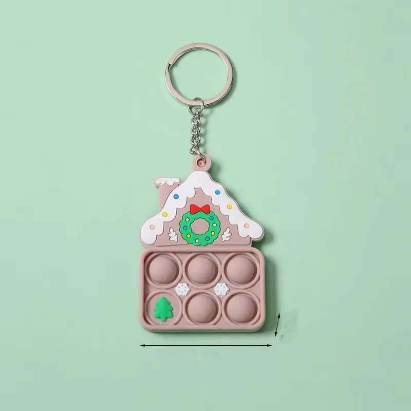 Christmas Ornament Push Bubble Pop Toy Keychain 9