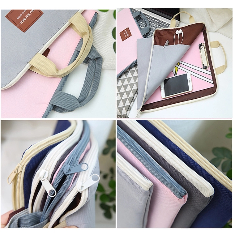 Portable Zippered Canvas File Pocket 1