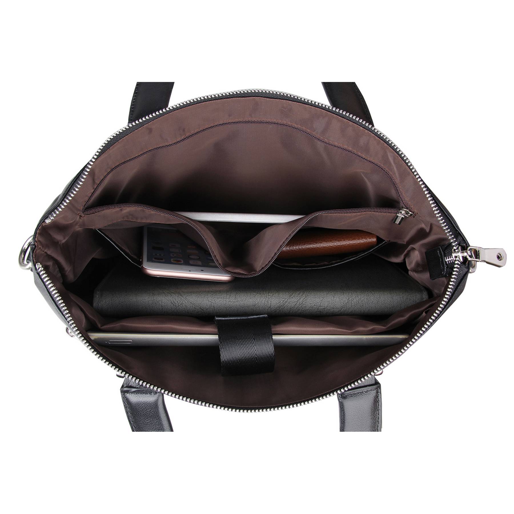 Genuine Leather Men Women Laptop Briefcase for 6