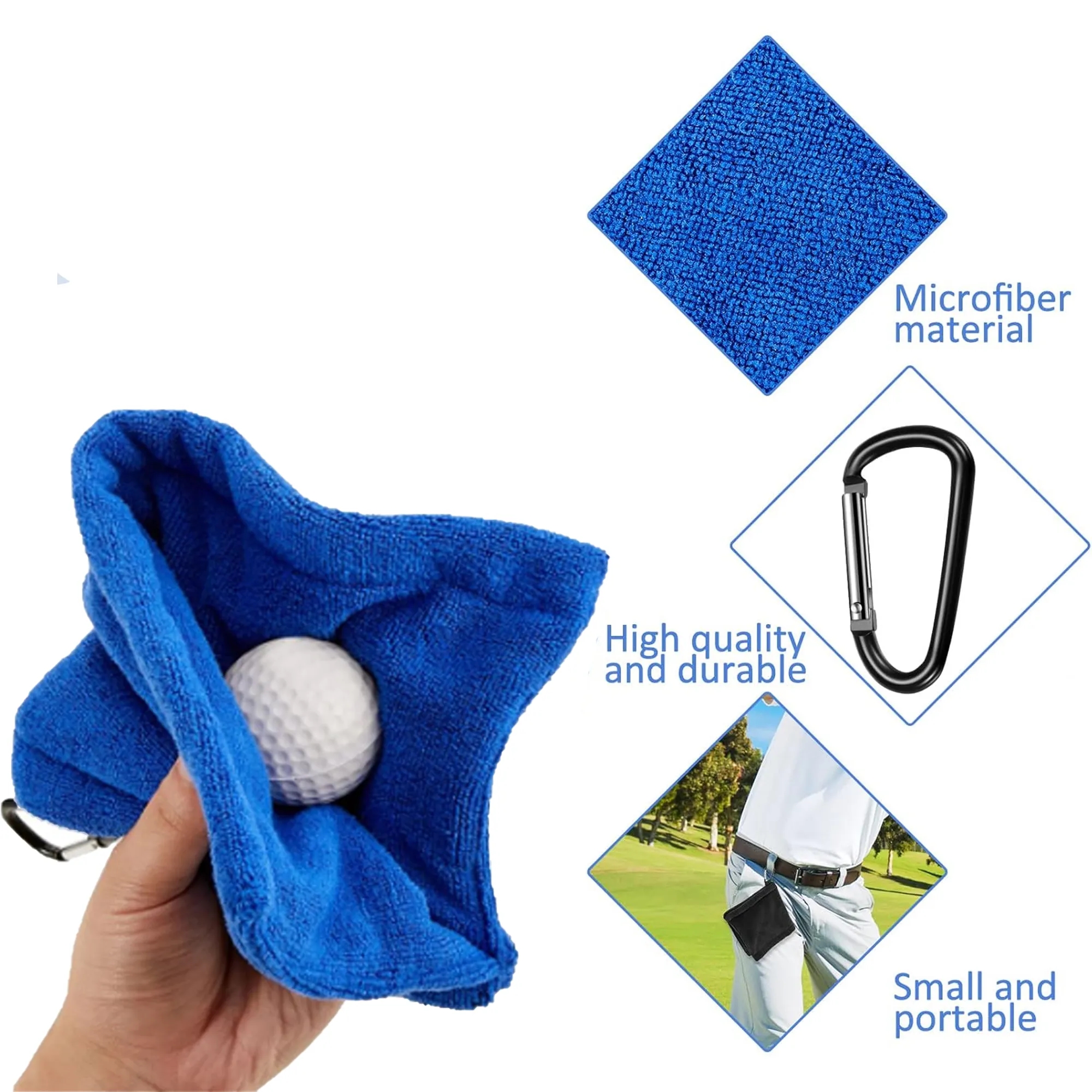 Microfiber Golf Towel with Carabiner Clip 3